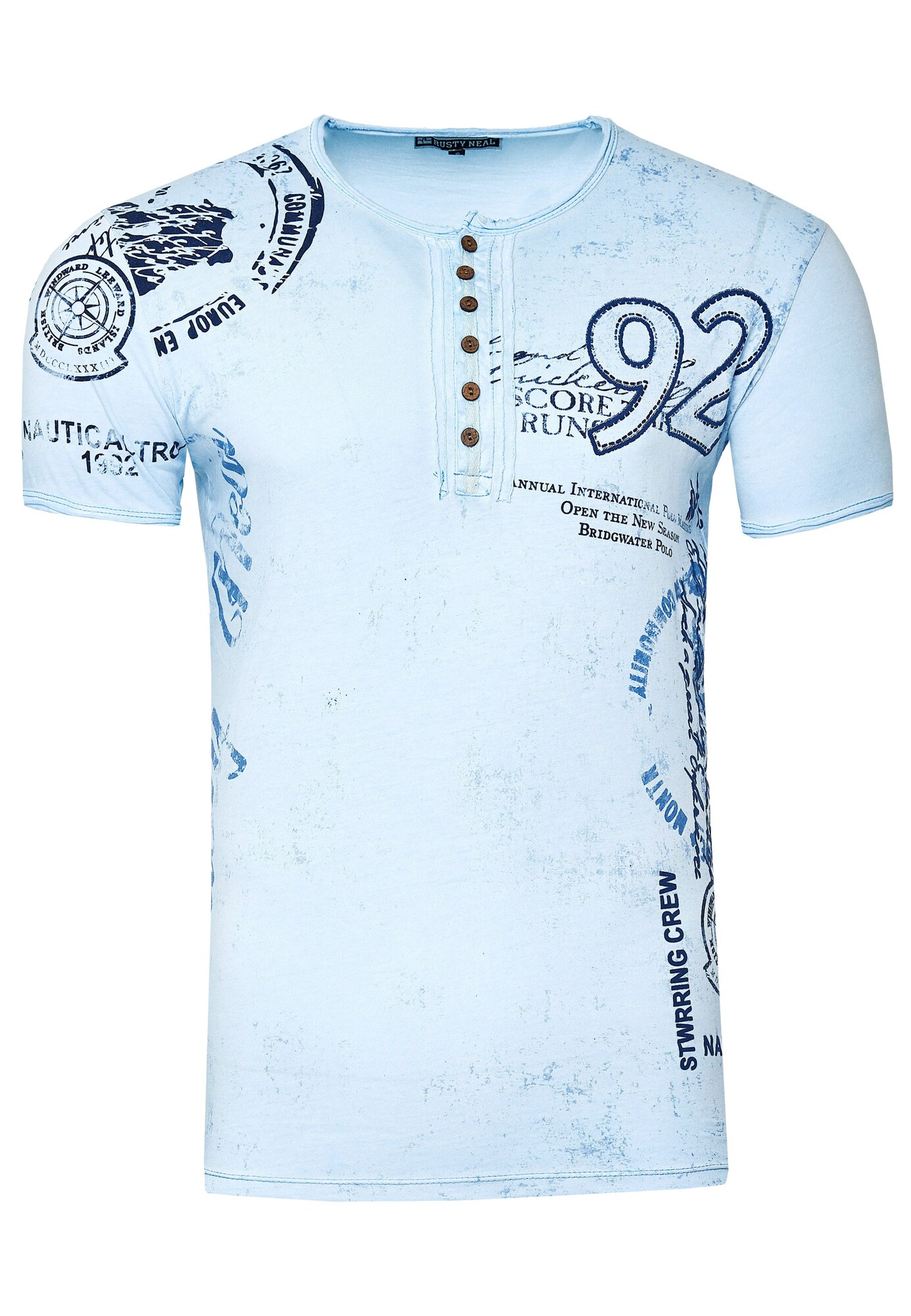 Thumbnail - Rusty Neal T-Shirt mit Knopfleiste