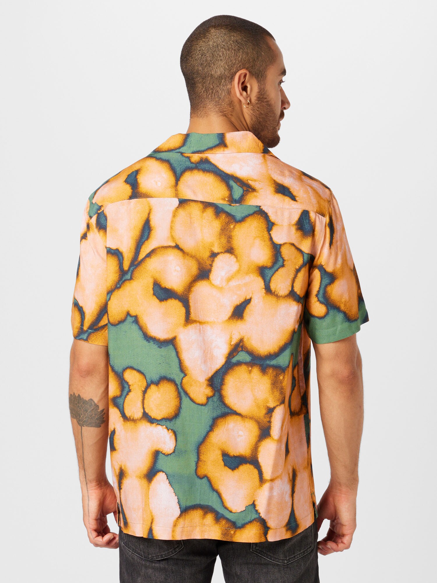 TOPMAN Košeľa zelená / oranžová / čierna (obrázok 3)