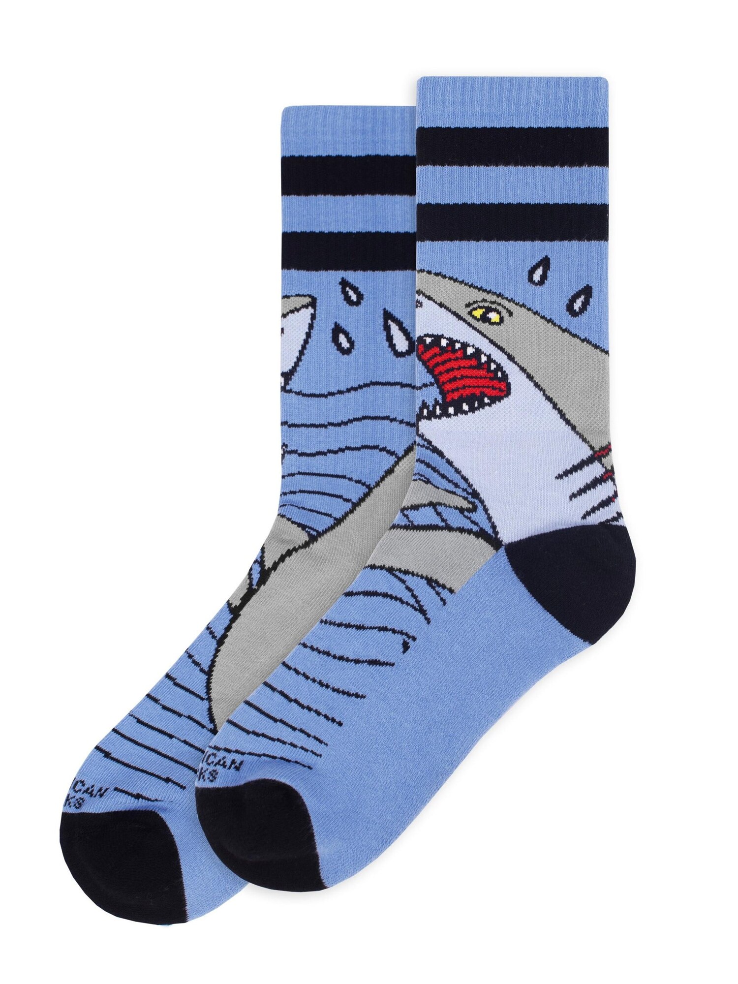 American Socks Calcetines 'Shark Strike - Mid High'  azul claro