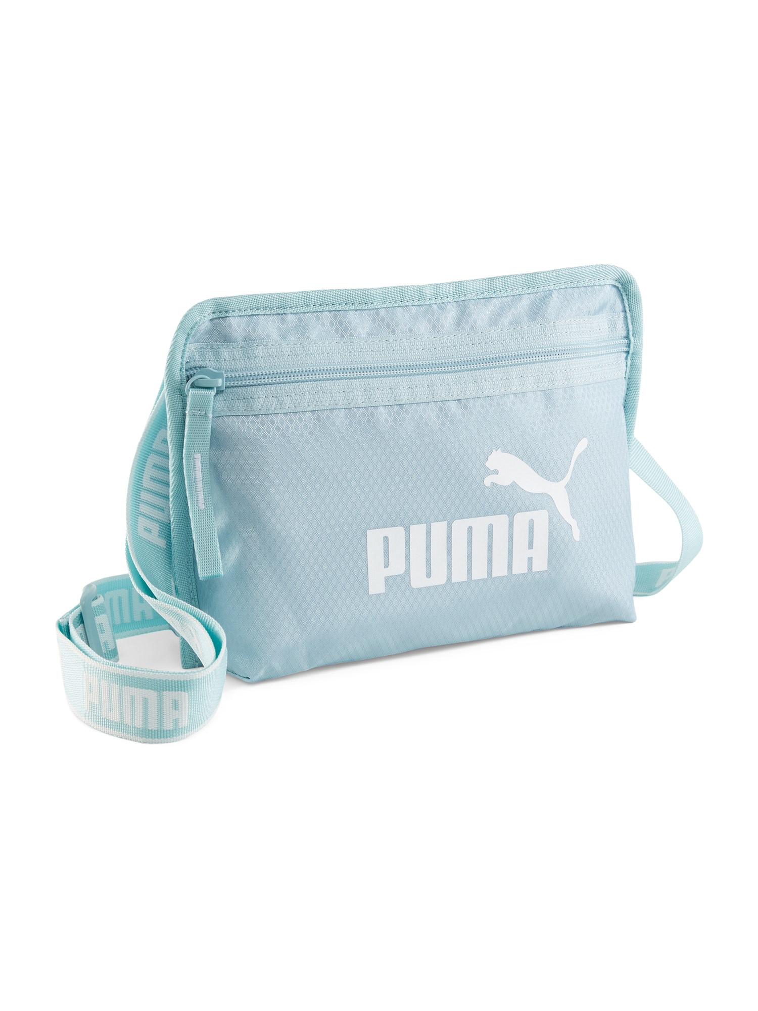 PUMA Чанта за през рамо тип преметка 'Core Base'  пастелно синьо / бяло