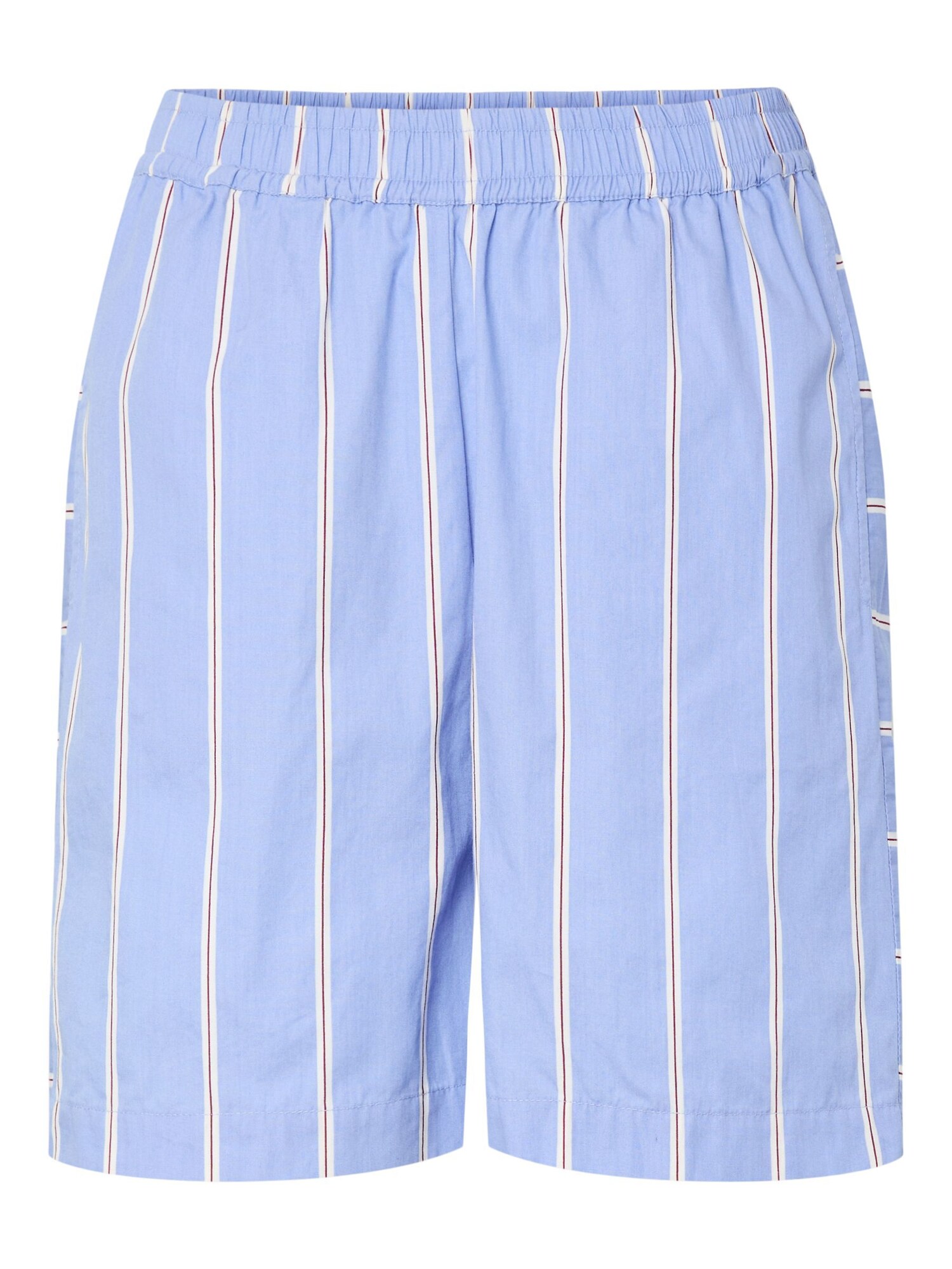 Pieces Broek 'PCPhilipa' Pastelblauw / Bessen / Wit