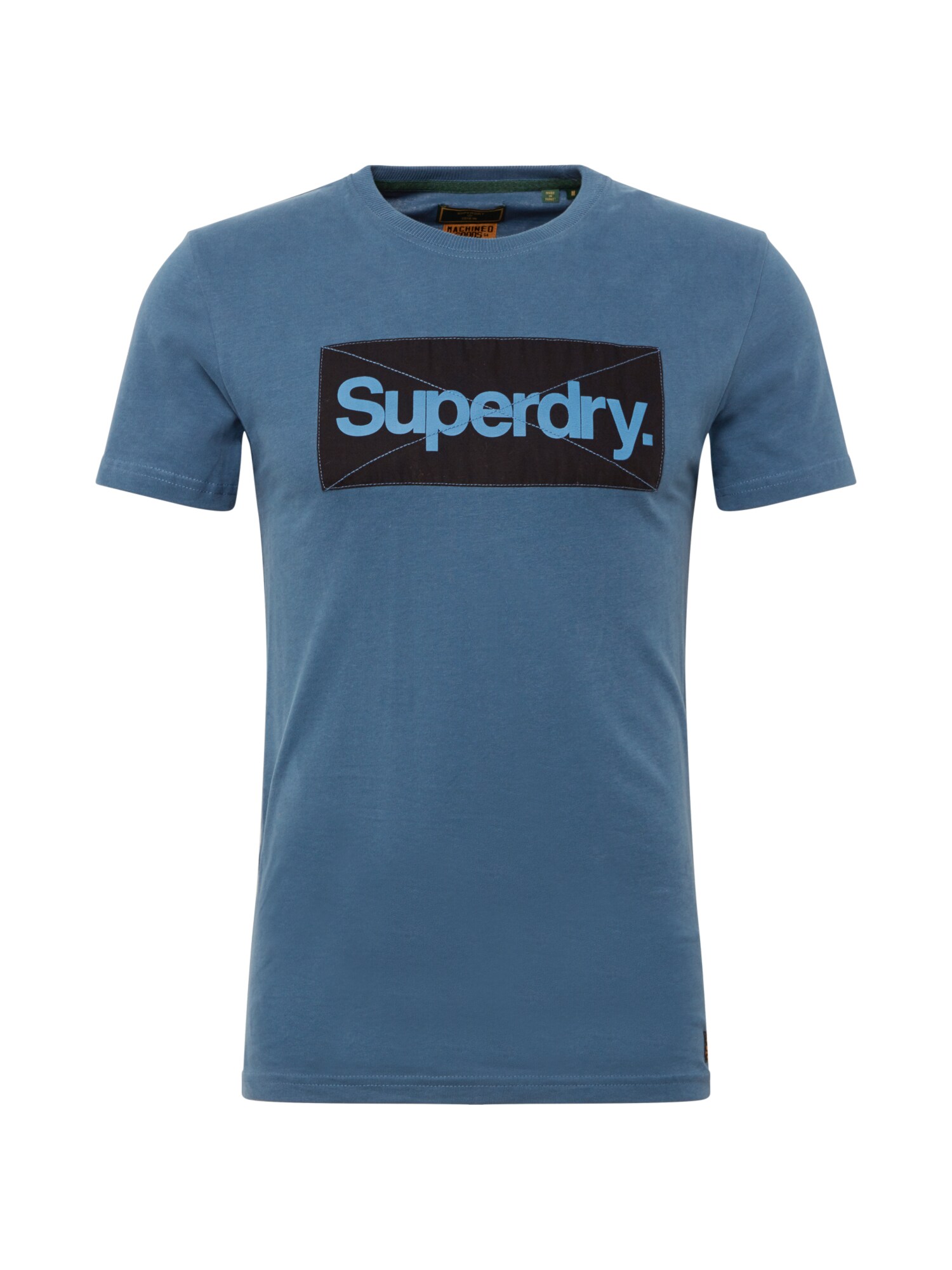 Superdry Marškinėliai  melsvai pilka / juoda