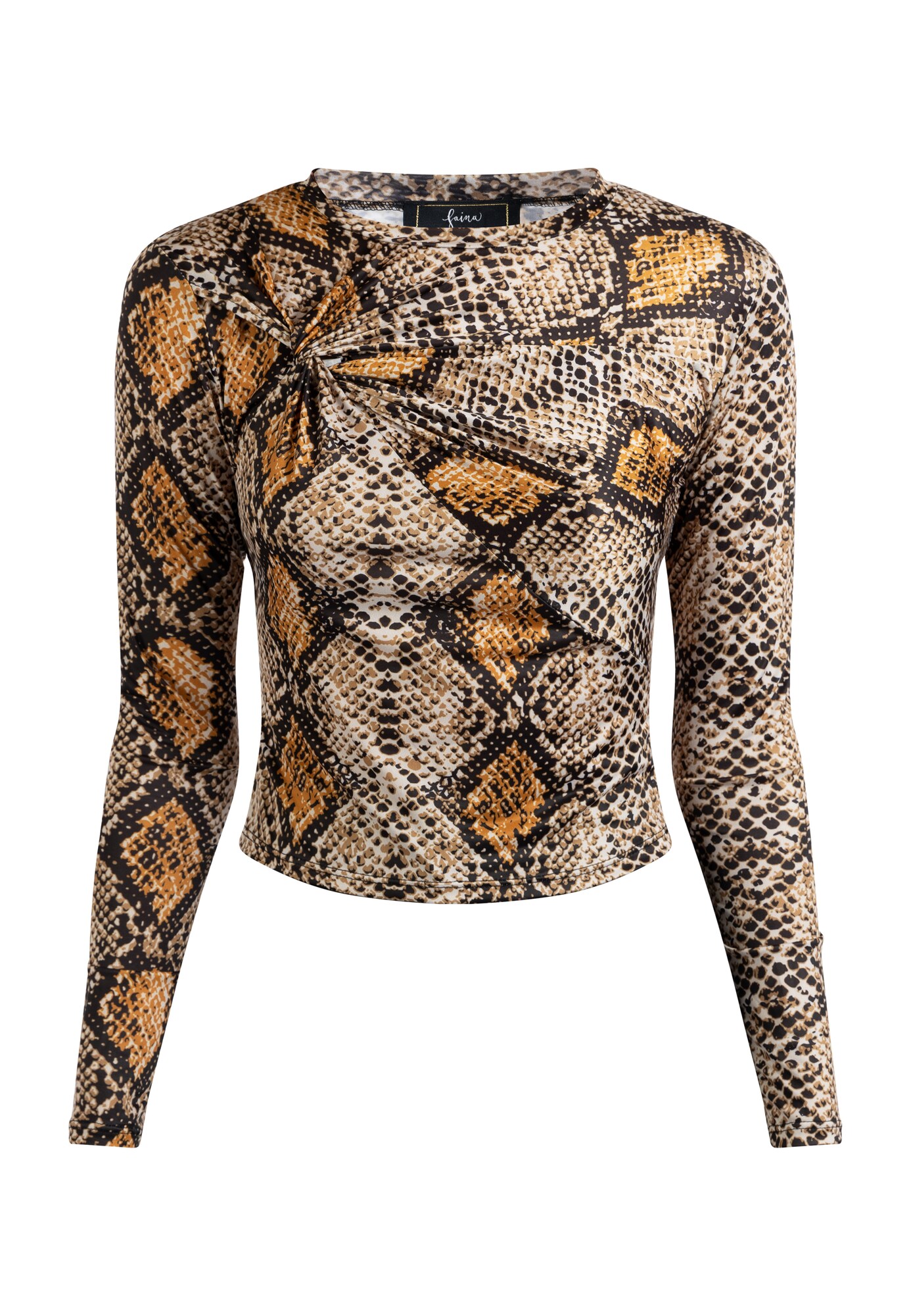 Faina Shirt Camel / Pueblo / Zwart / Wit