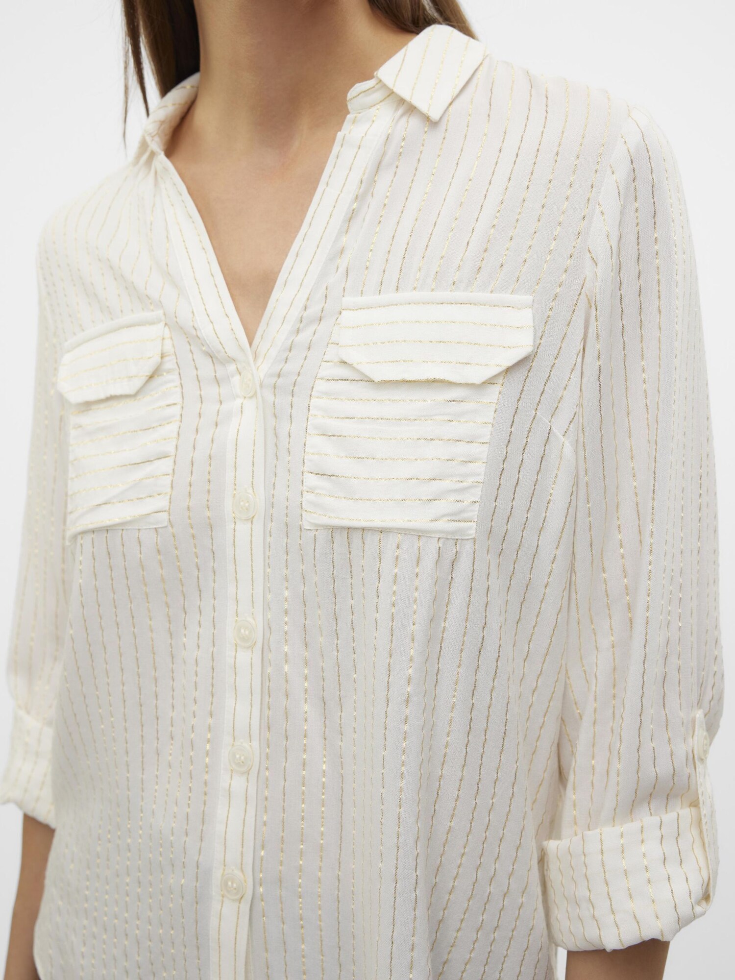 VERO MODA Blúzka 'VMBUMPY' zlatá / biela (obrázok 6)