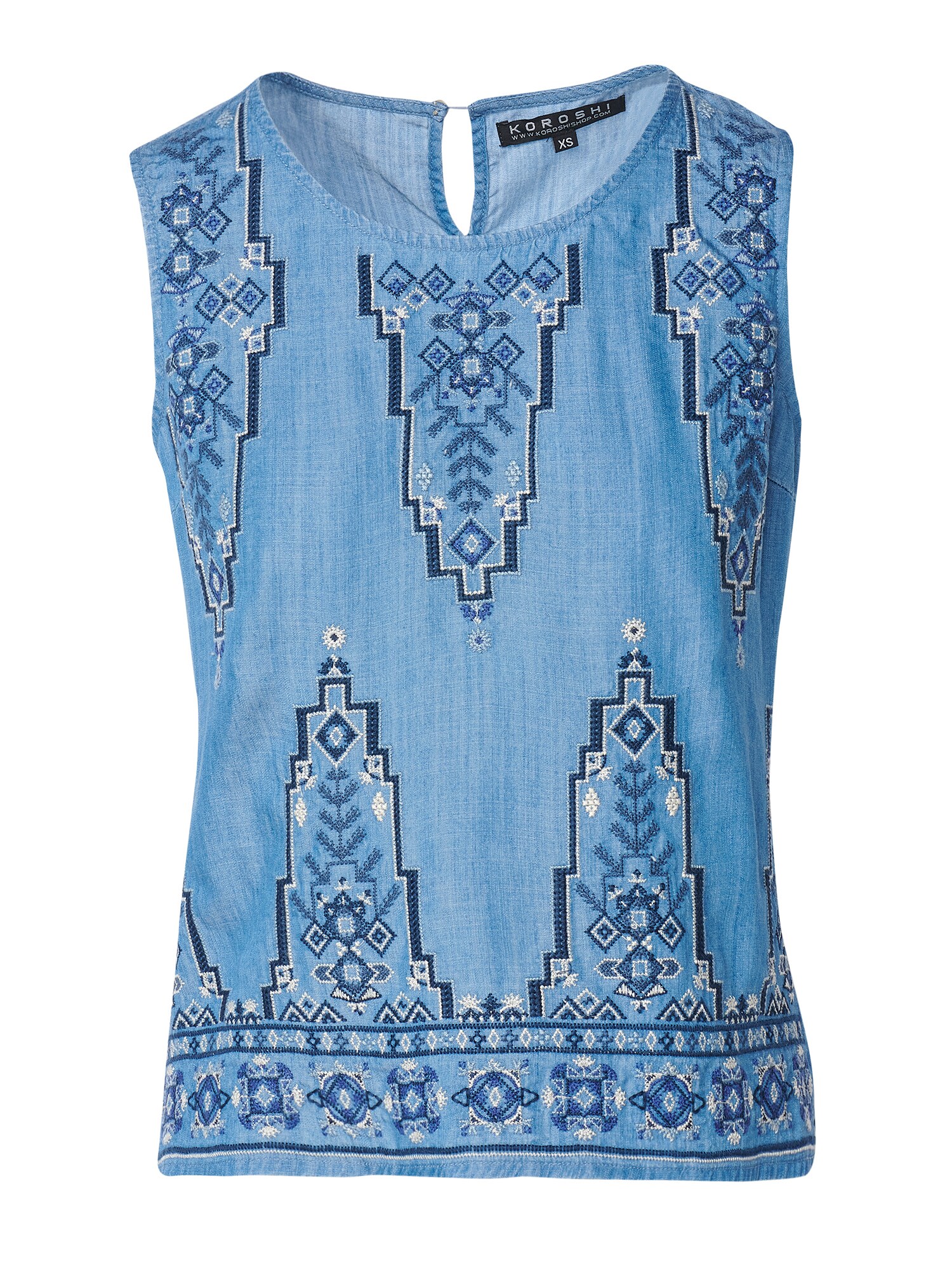 KOROSHI Blúzka  námornícka modrá / modrá denim / biela