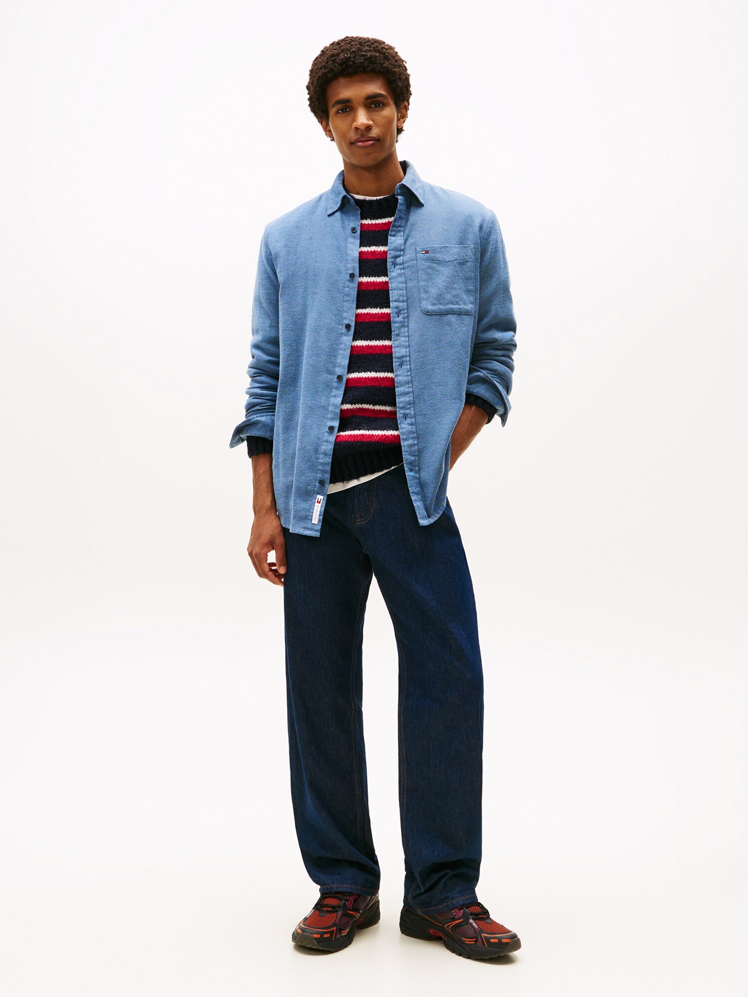 Tommy Jeans Košeľa modrá denim (obrázok 4)
