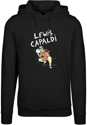 Merchcode Sweatshirt ‘Lewis Capaldi – Snowleopard’ Azuur / Lichtbruin / Zwart / Wit