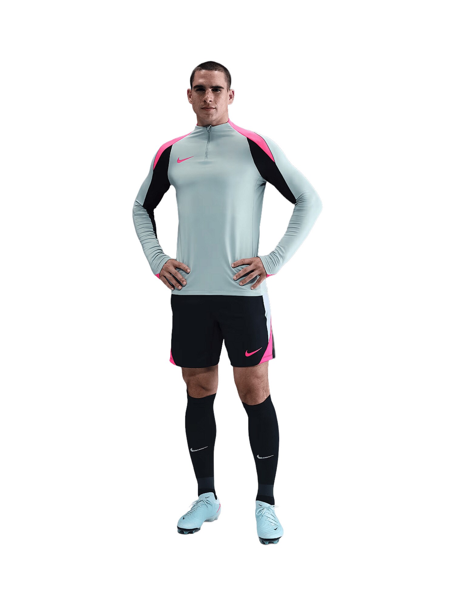 NIKE Tricou funcțional Strike Drill  albastru deschis / roz / negru