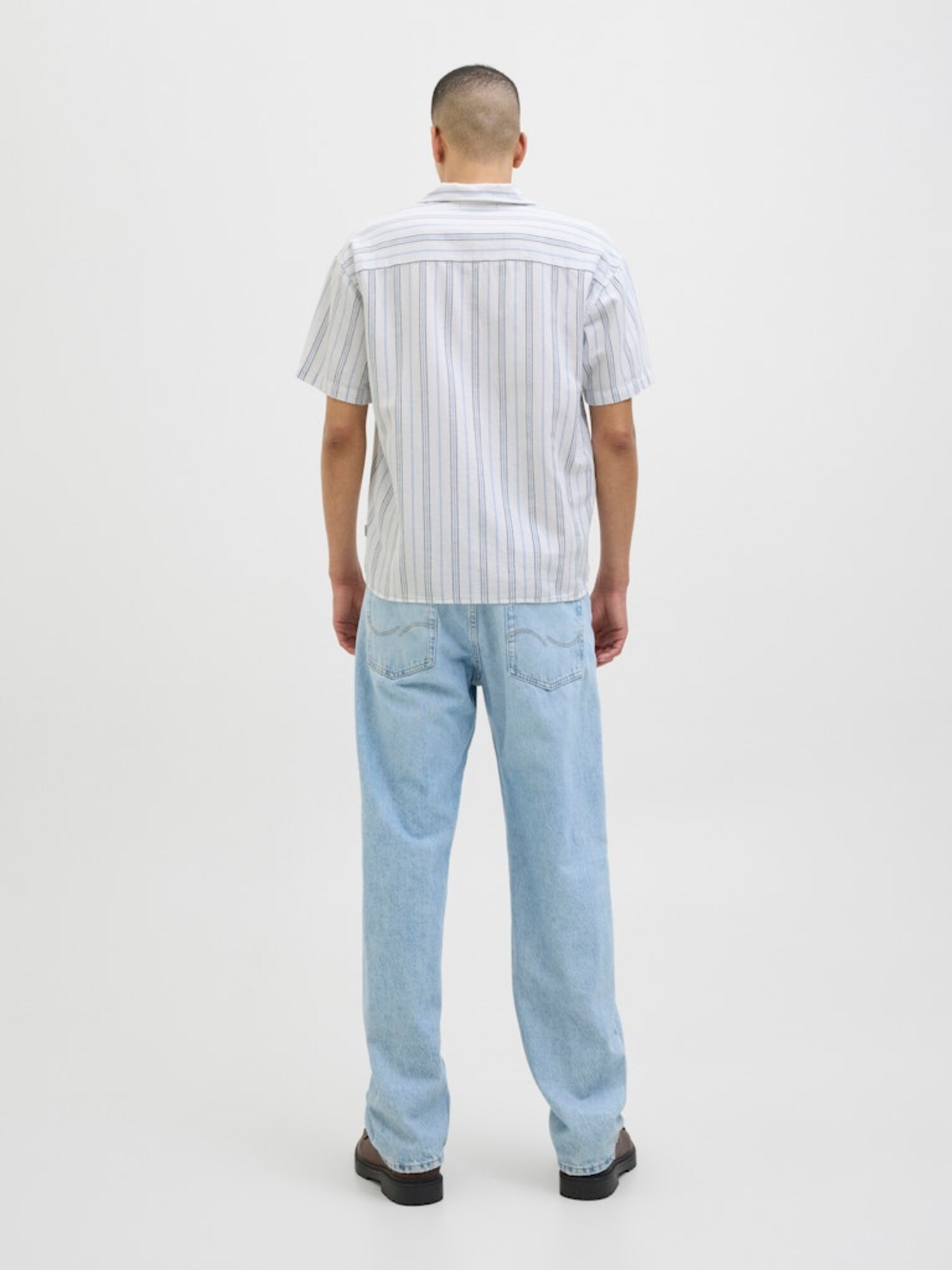 Jack & Jones Premium Košeľa 'JPRCCMONTANA DOBBY' tmavomodrá / kráľovská modrá / biela (obrázok 3)