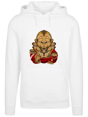 F4NT4STIC Sweatshirt ‘Happy Cyber Buddha’ Geel / Rood / Wit