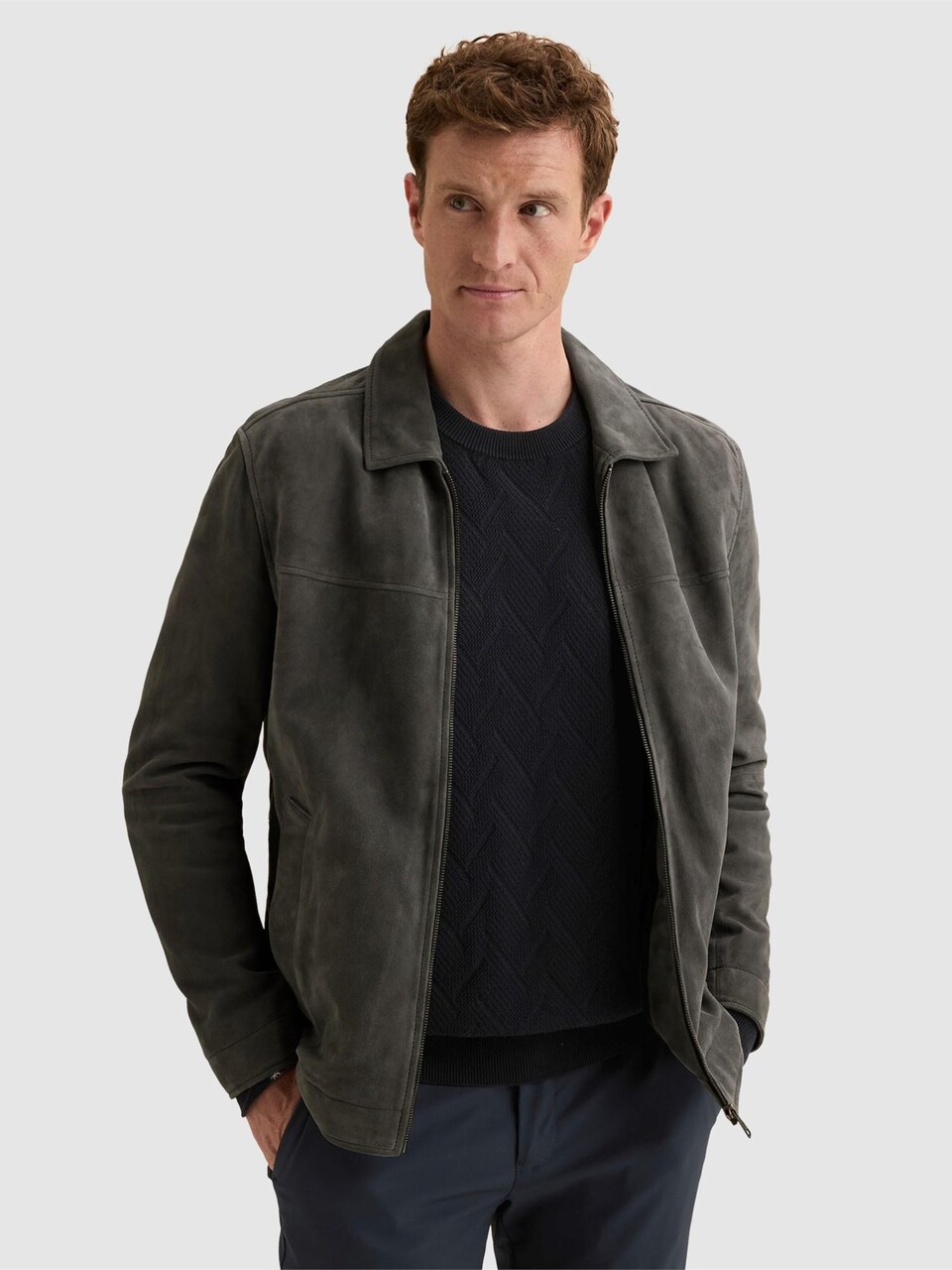 Övergångsjacka 'Suede shirt jacket'