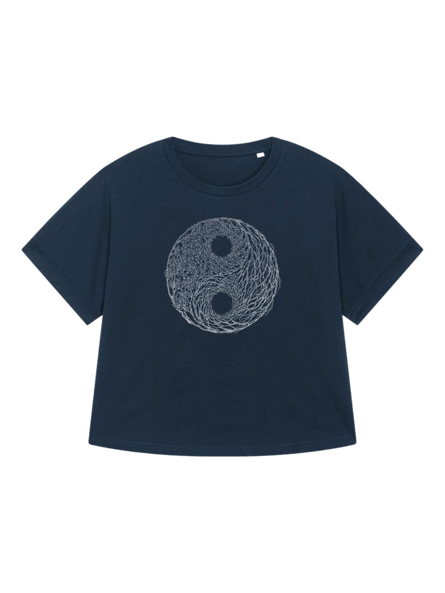 Life-Tree Široka majica 'Oversized Shirt Women YinYang' mornarsko plava