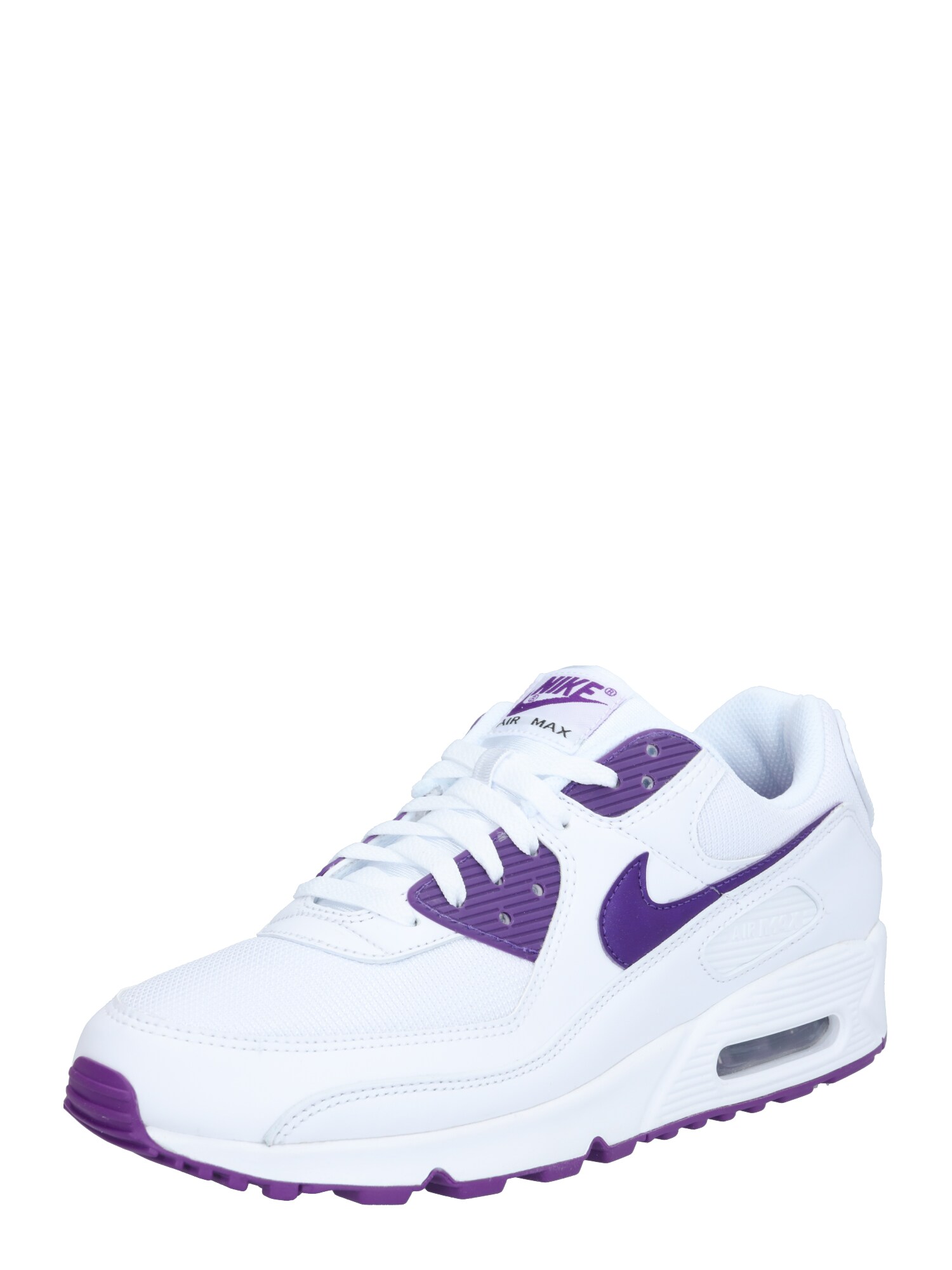 Nike Sportswear Sportbačiai be auliuko 'Air Max 90'  balta / tamsiai violetinė