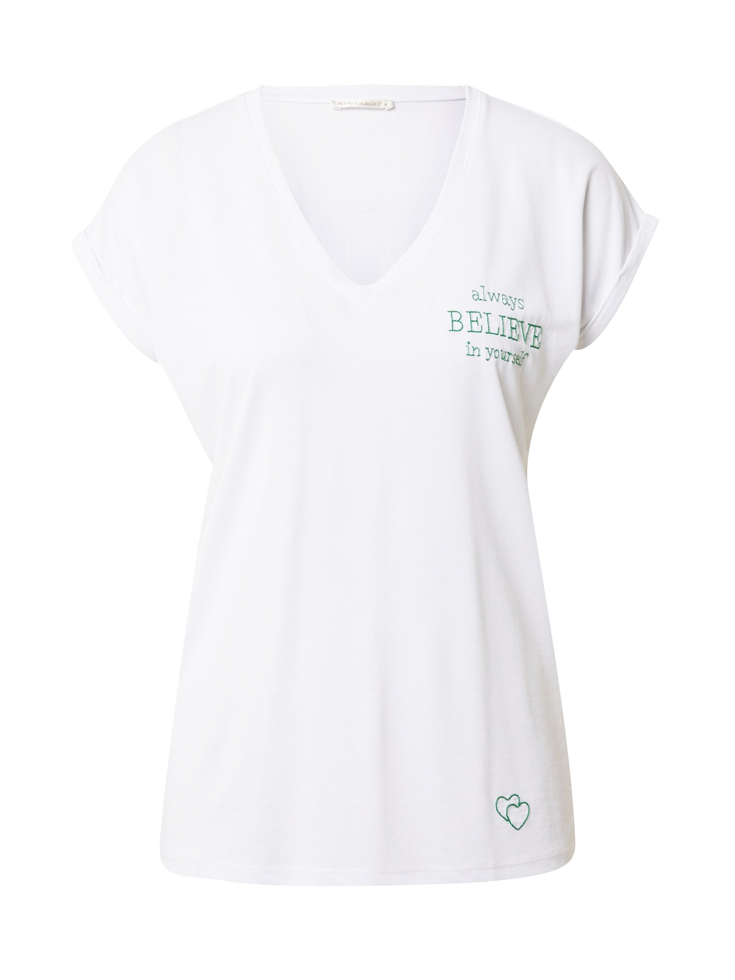 Жени > Дрехи > Големи размери > Тениски и топове > Тениски Key Largo Тениска ‘BELIEVE’  зелено / бяло