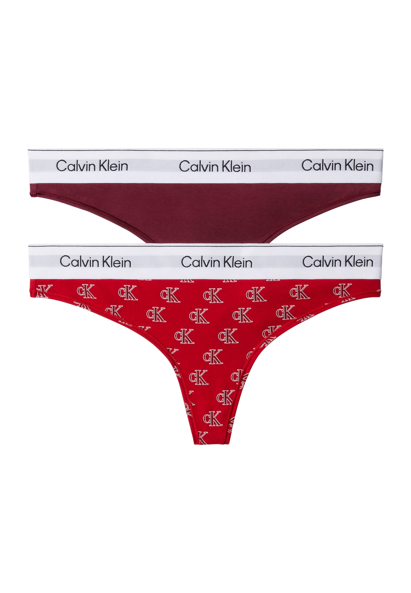 Calvin Klein Underwear Tanga roșu / roșu bordeaux / negru / alb