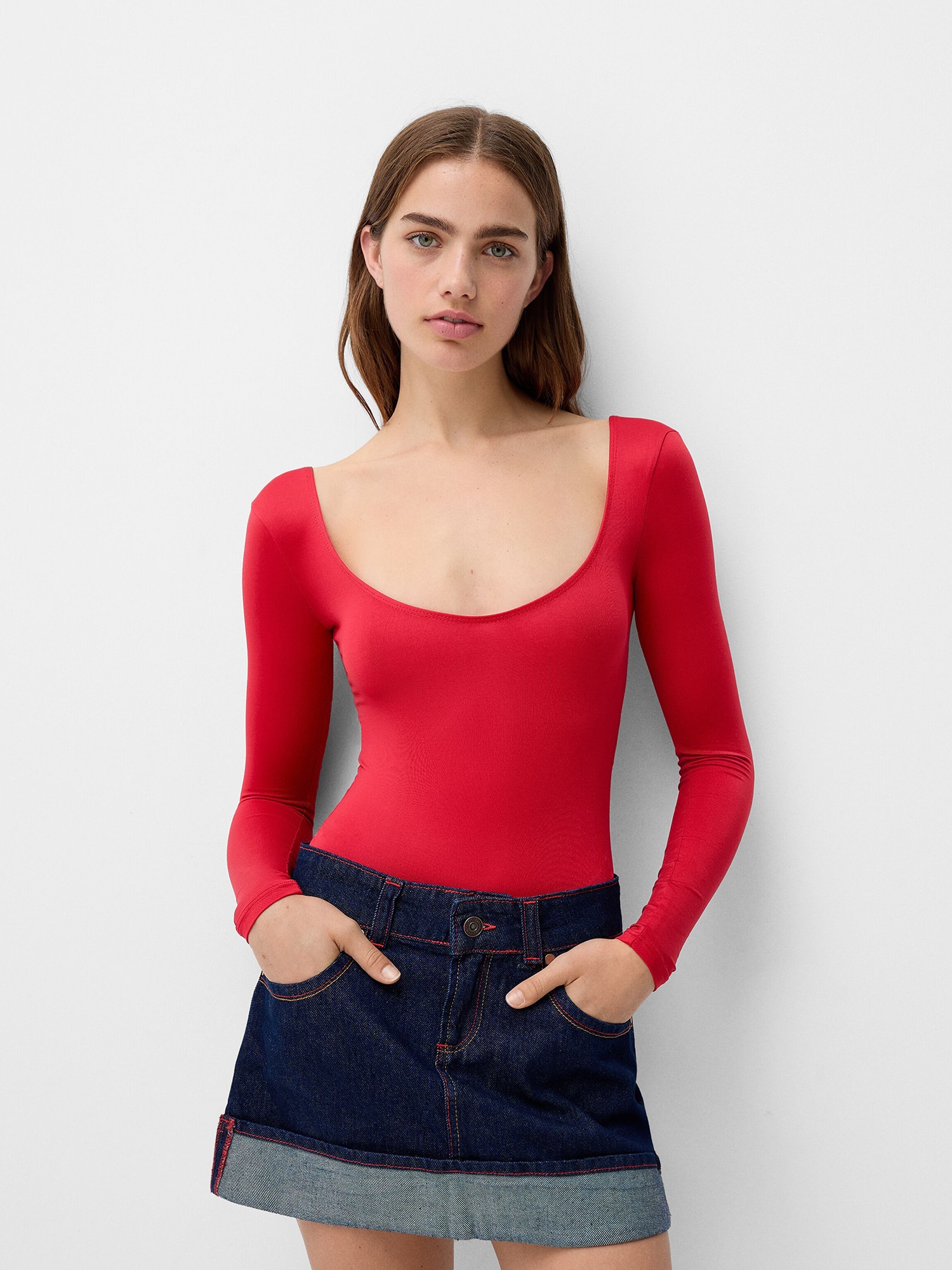 Bershka Rövid body piros termék 2. képe