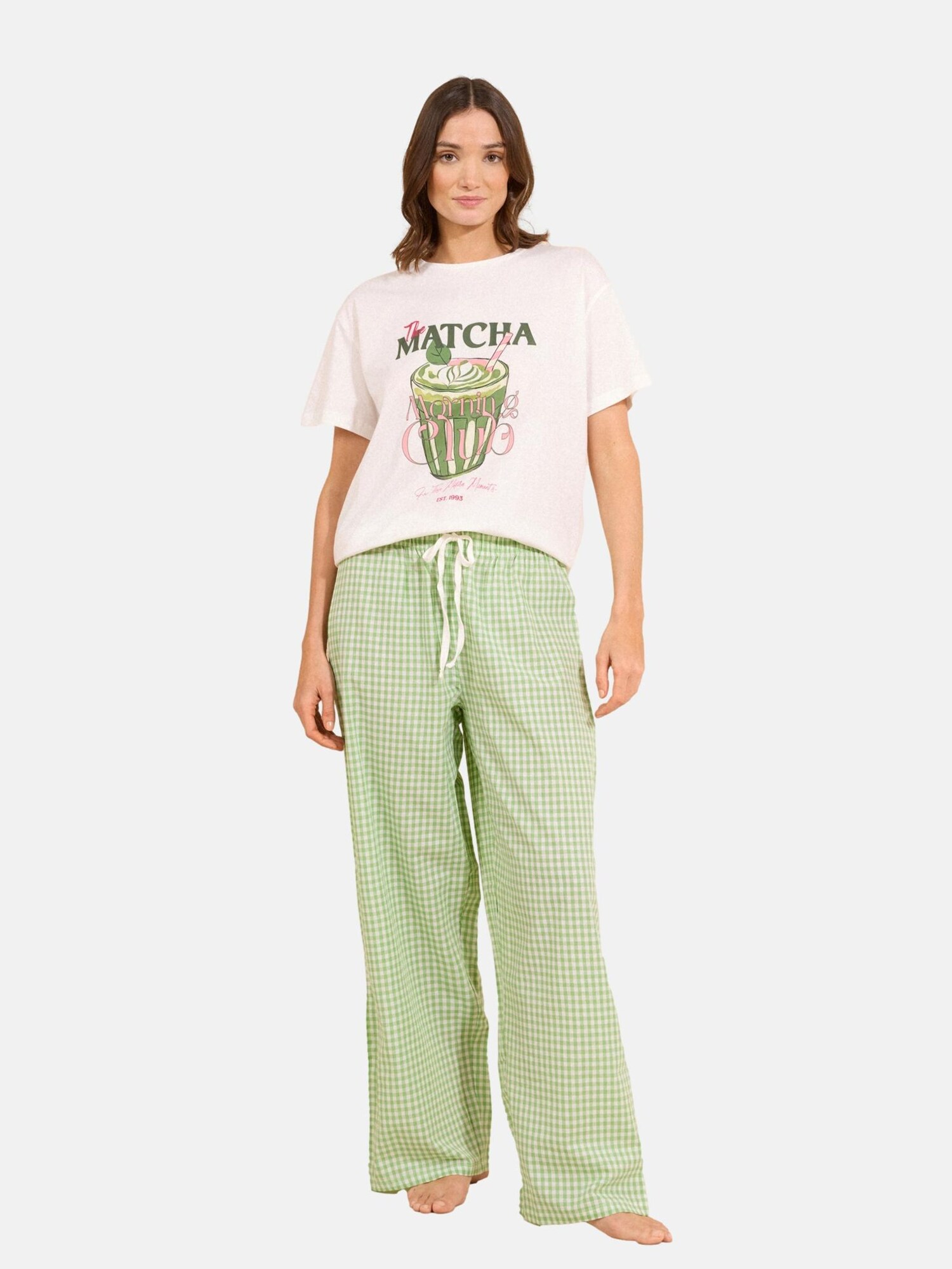 Friends Like These Pijama  verde deschis / roz / negru / alb