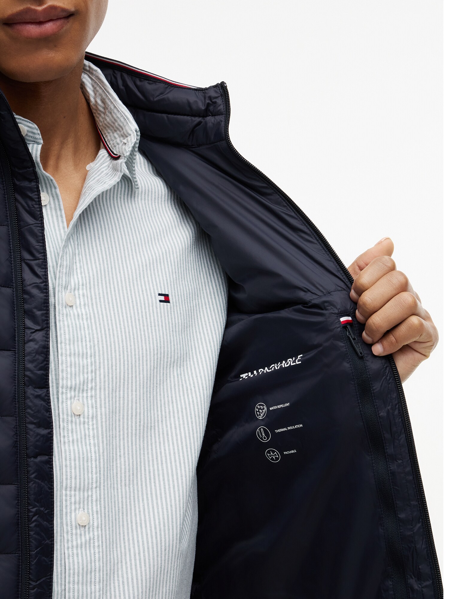 TOMMY HILFIGER Vesta námornícka modrá (obrázok 5)