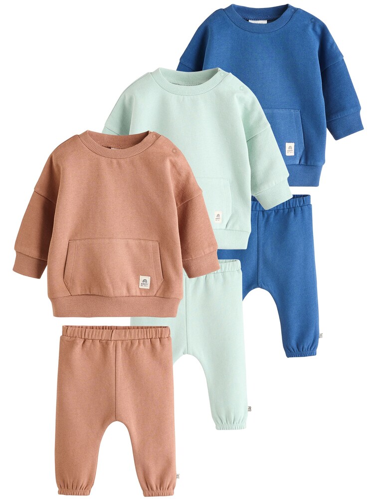 Next Set Jungen Größe 74 beige / blau / pastellgrün