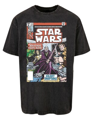 F4NT4STIC Shirt ‘Star Wars Ben Kenobi Fights Alone’ Gemengde kleuren / Zwart