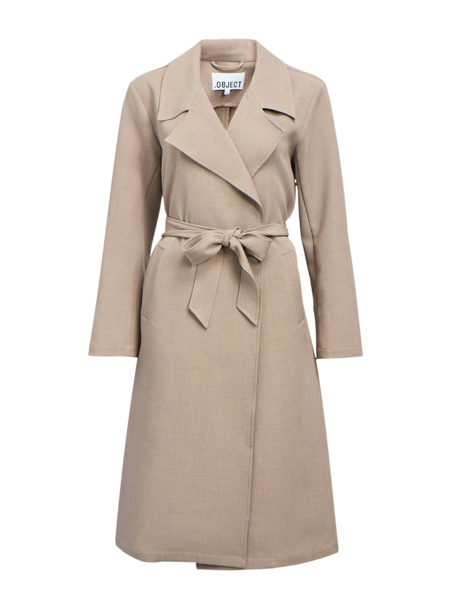 OBJECT Palton de primăvară-toamnă  alb kitt