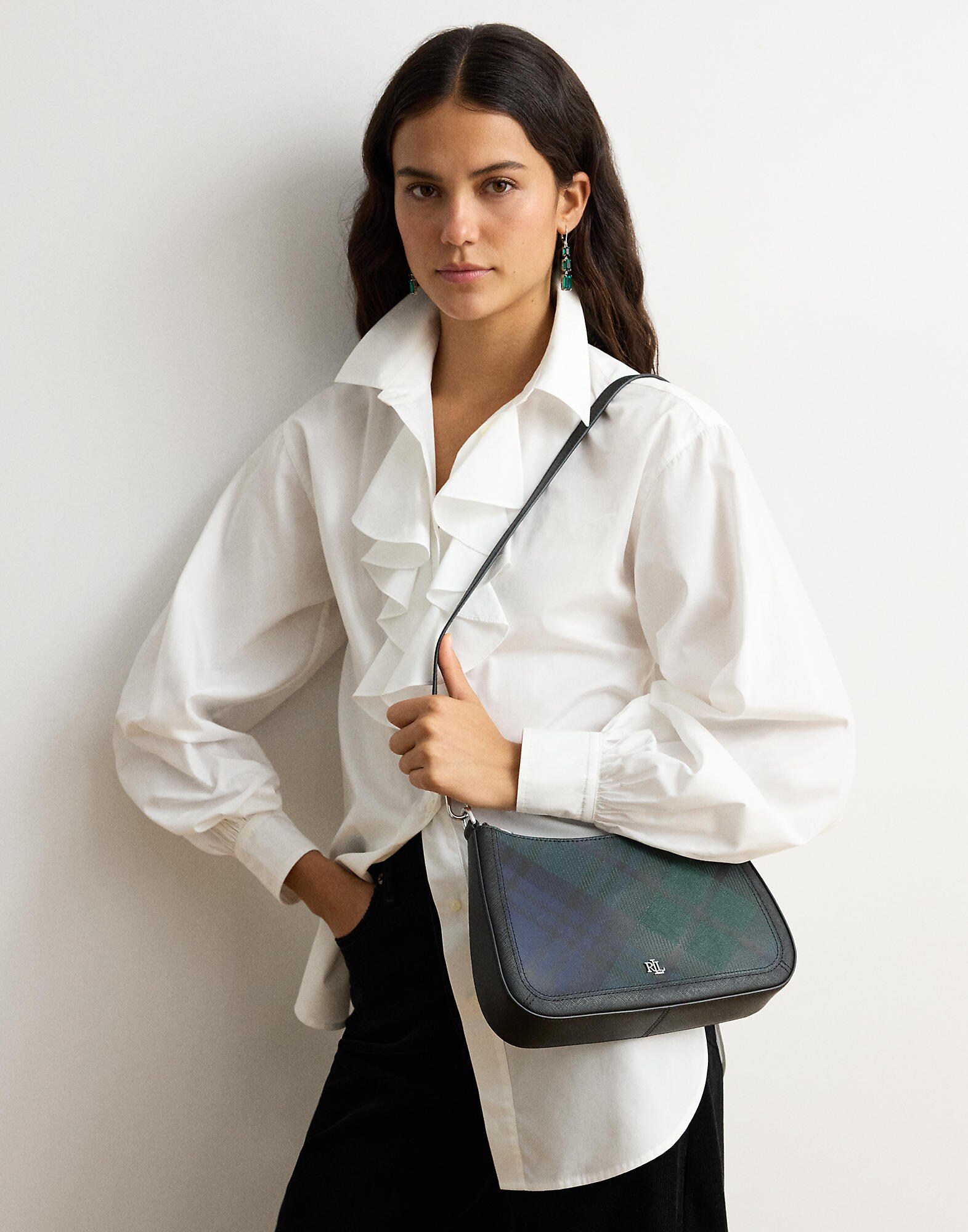 Lauren Ralph Lauren Bolso de hombro  marino / verde oscuro / negro – imagen 8