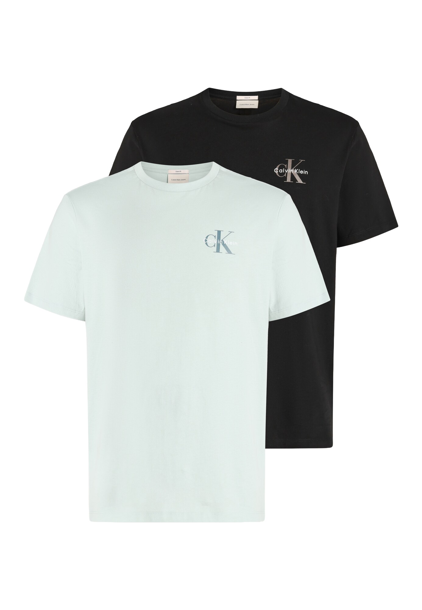 Calvin Klein Jeans Tricou CLASSIC verde pastel / negru