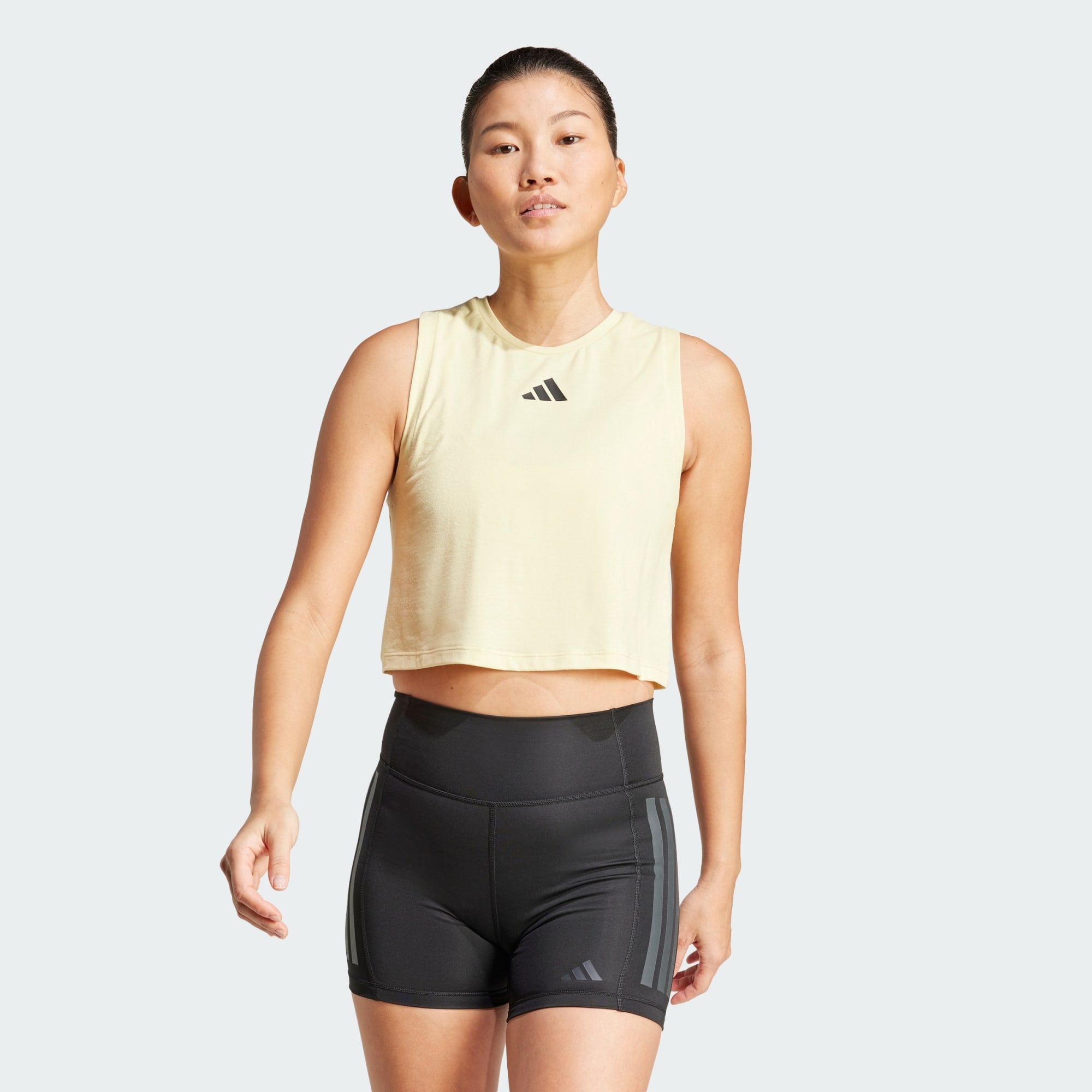 ADIDAS PERFORMANCE Sport top 'Power'  világos sárga / fekete termék 2. képe