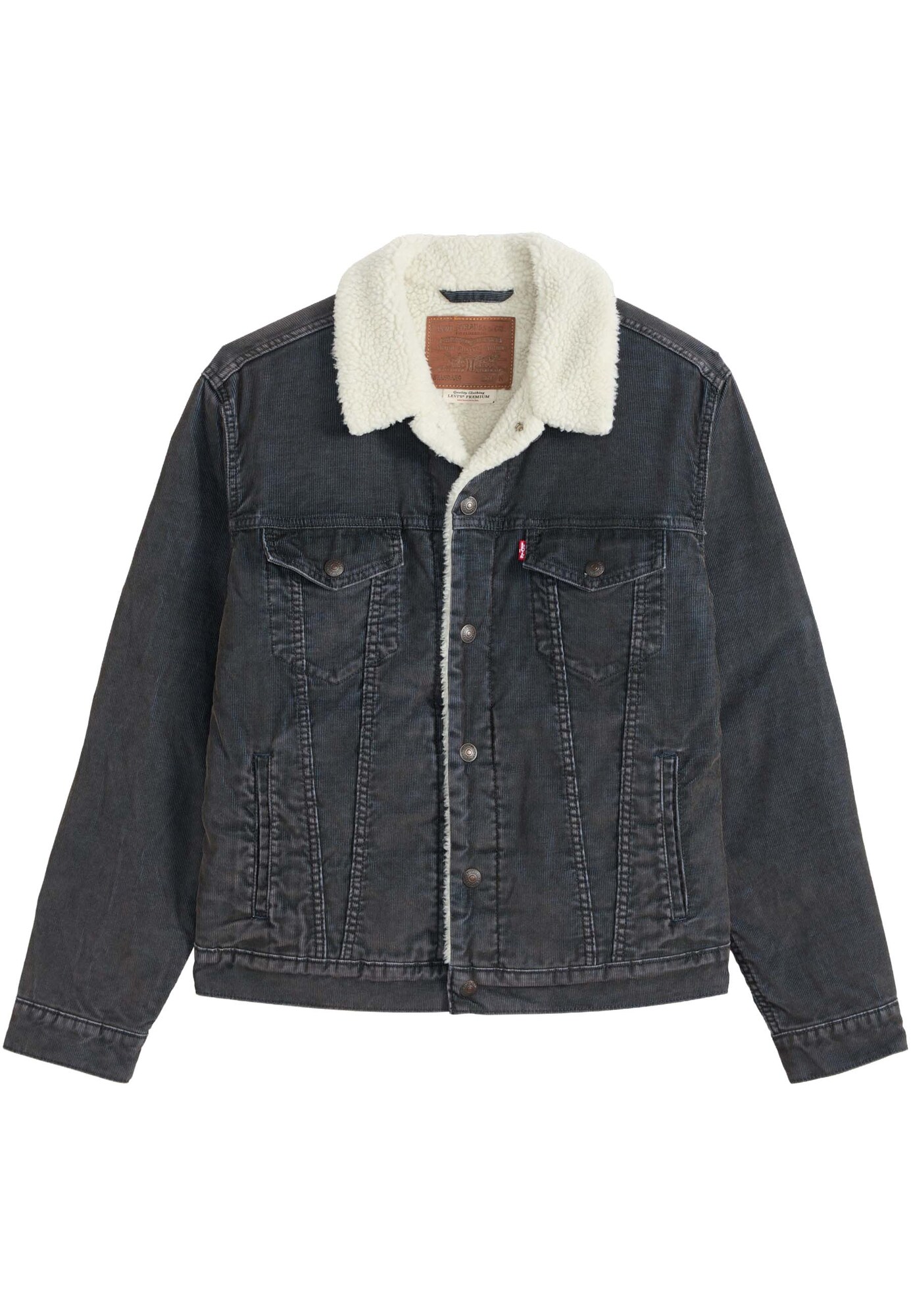 LEVIS ® Geacă de primăvară-toamnă Levis x Justin Timberlake Type 3 Sherpa Trucker negru denim / alb natural