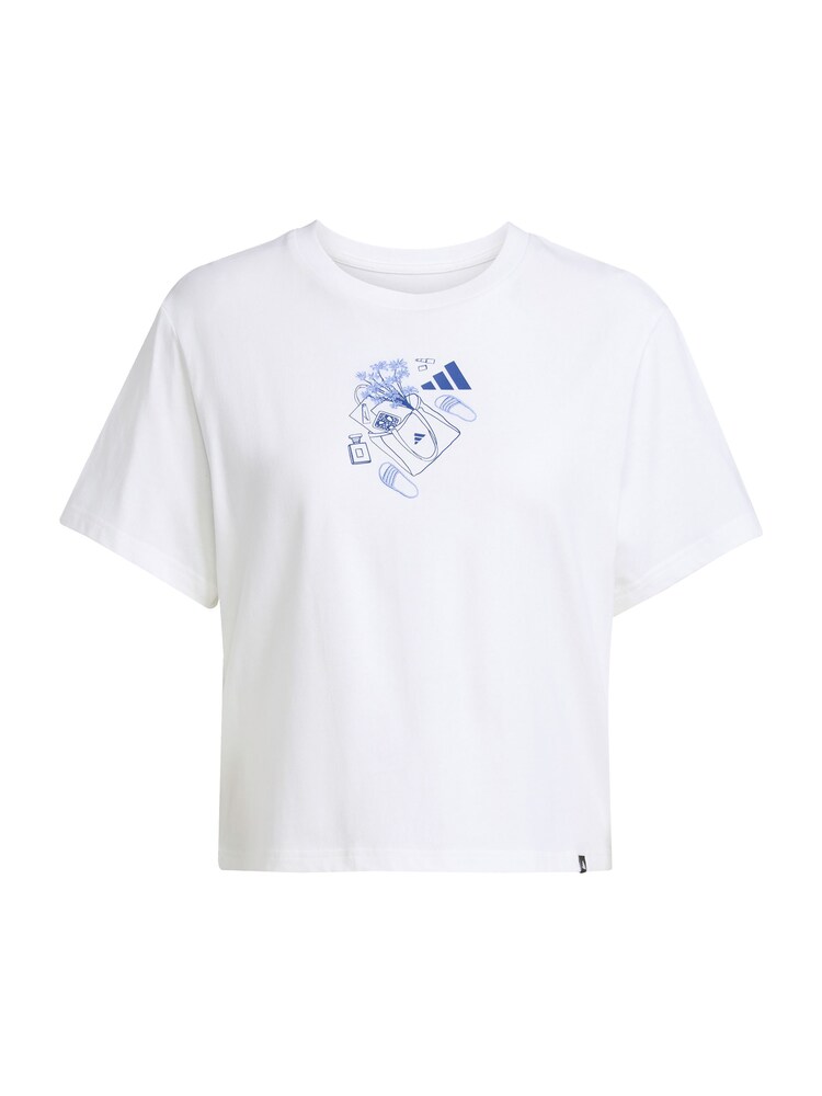 ADIDAS SPORTSWEAR Funktionsshirt Damen Größe XL marine / hellblau / weiß