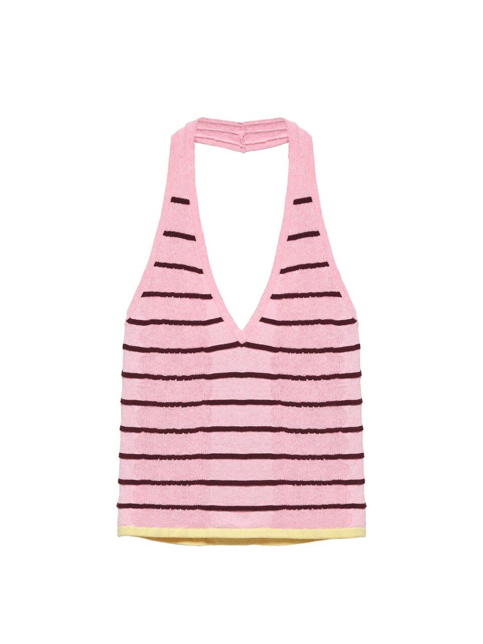 Broderad topp ljusgul / rosa