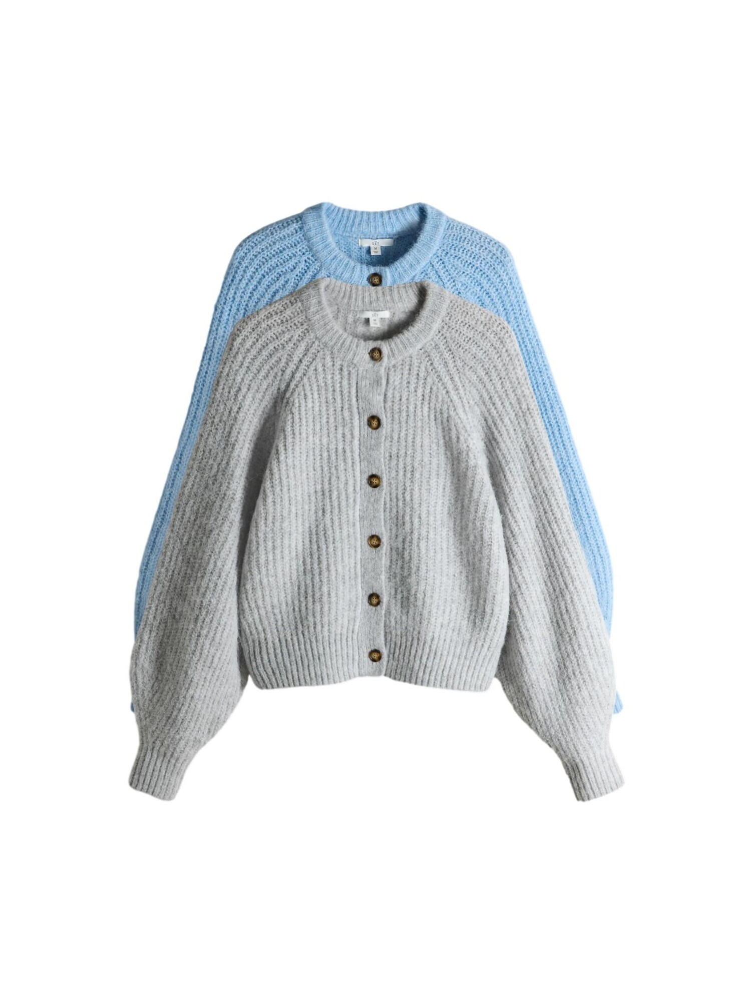 The Set Cardigan dimensiuni mari  azuriu / gri