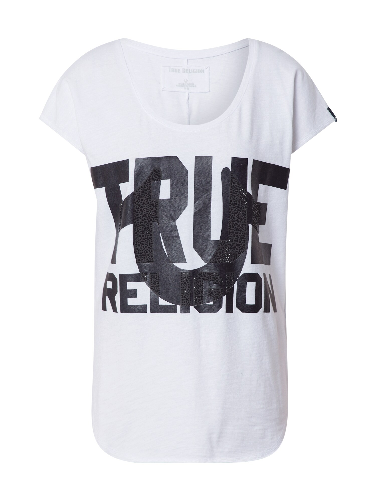 True Religion Marškinėliai  balta / juoda