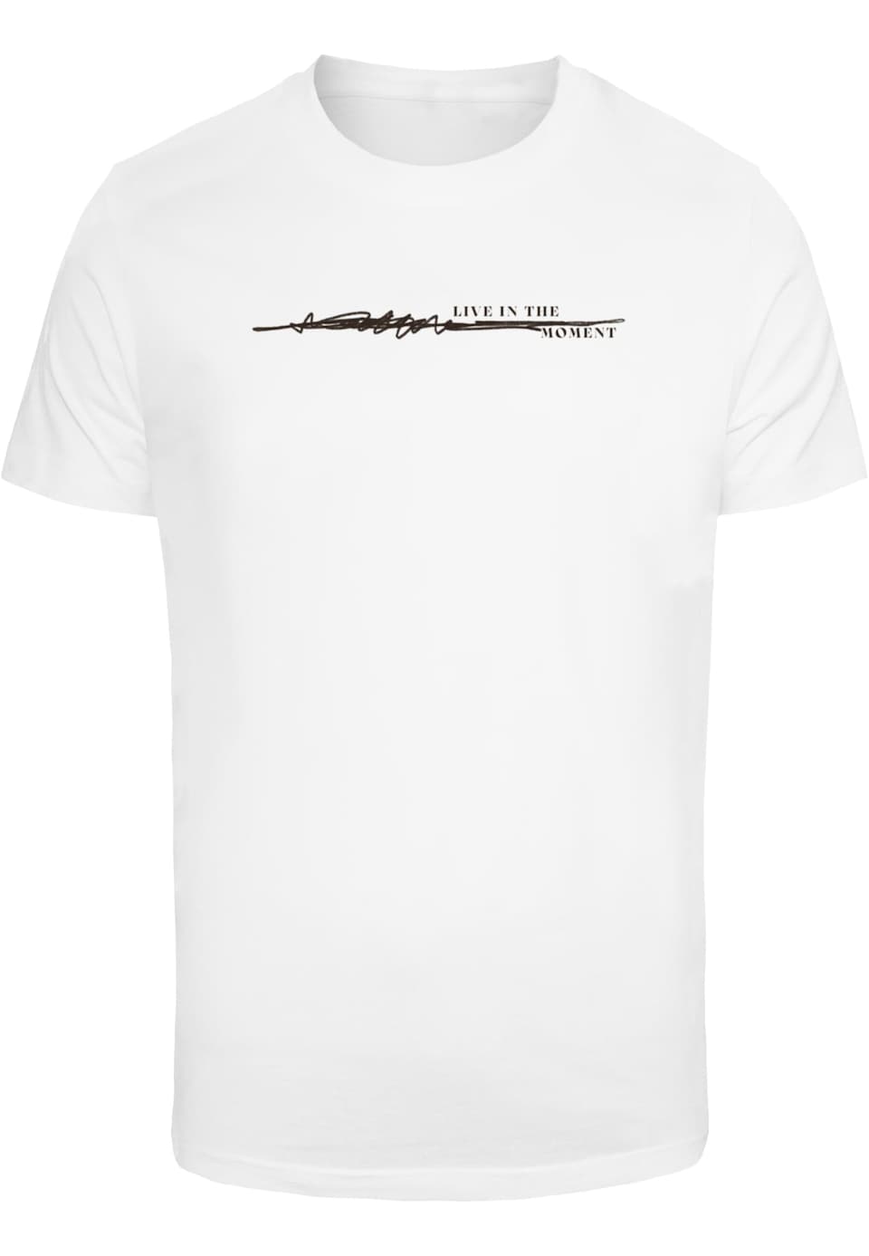 T-shirt 'Live In The Moment' blå / brun / svart