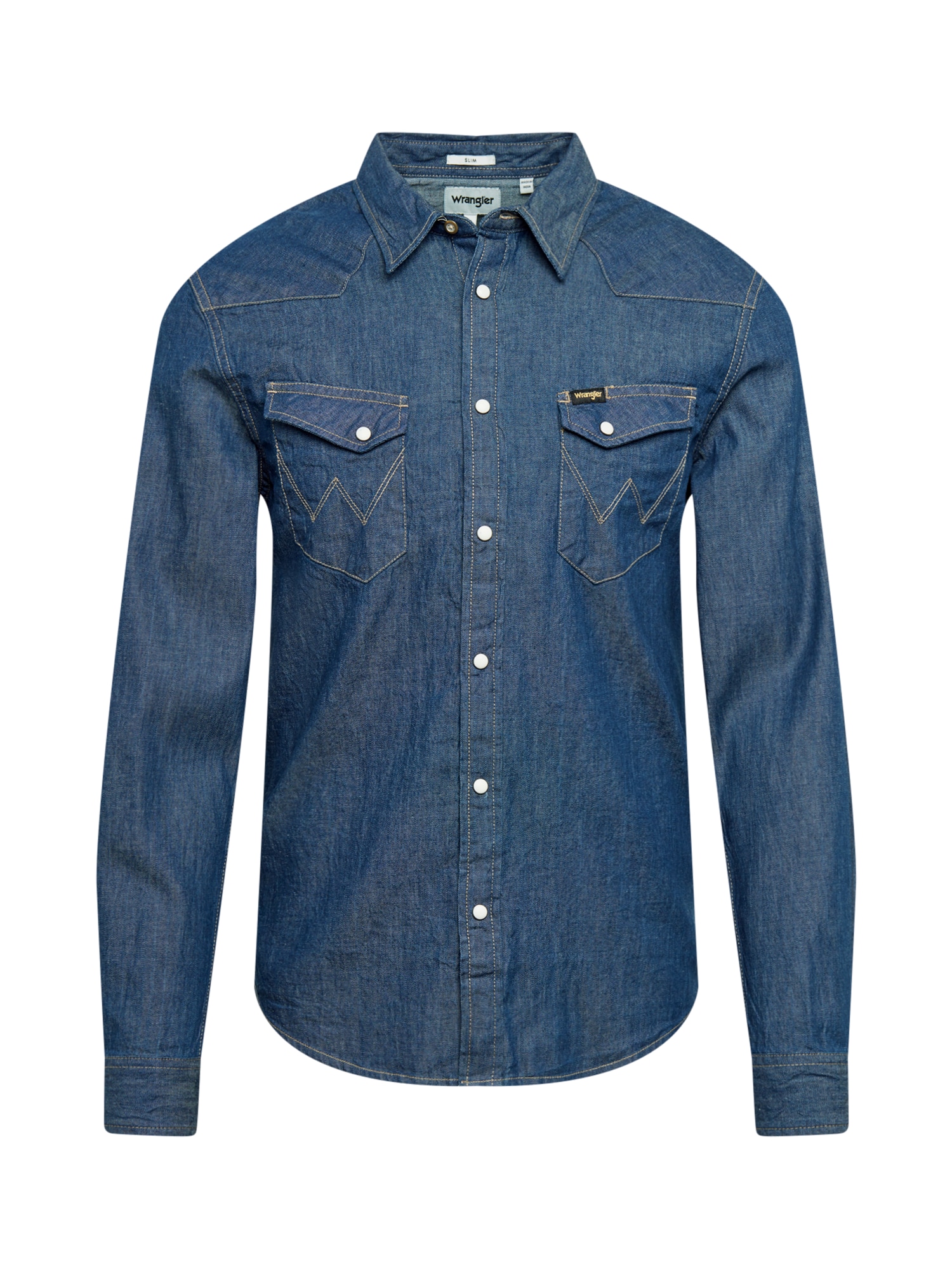 WRANGLER Marškiniai 'WESTERN SHIRT' tamsiai (džinso) mėlyna