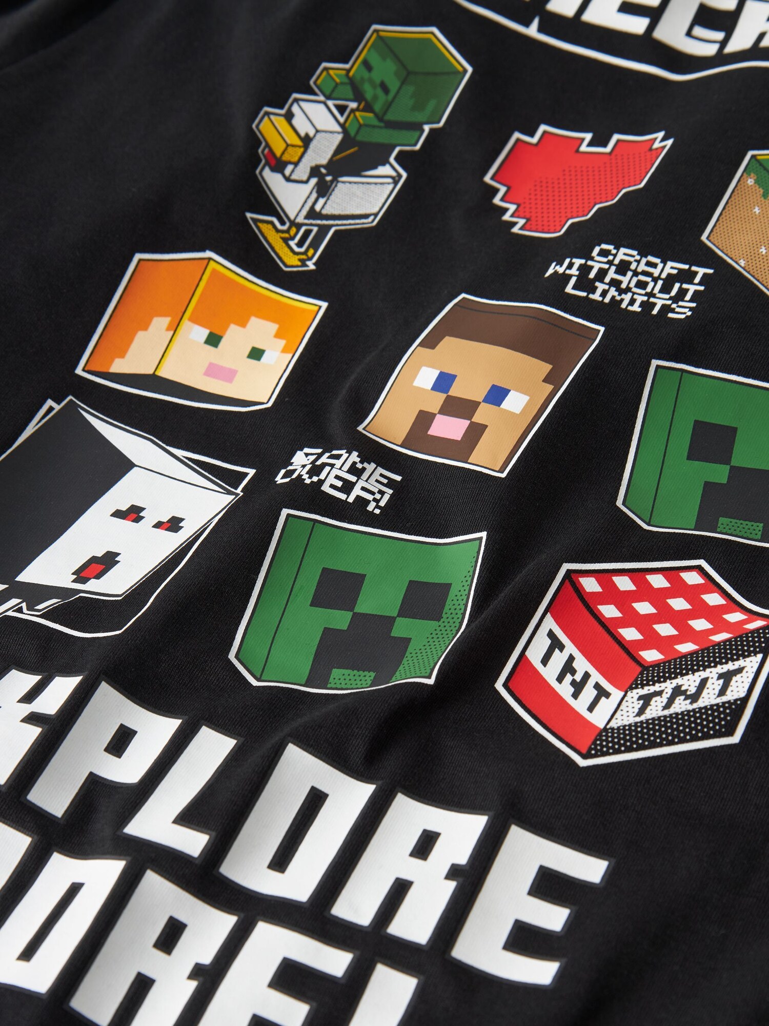 NAME IT Camiseta 'Minecraft'  verde oscuro / rojo / negro / blanco – imagen 3