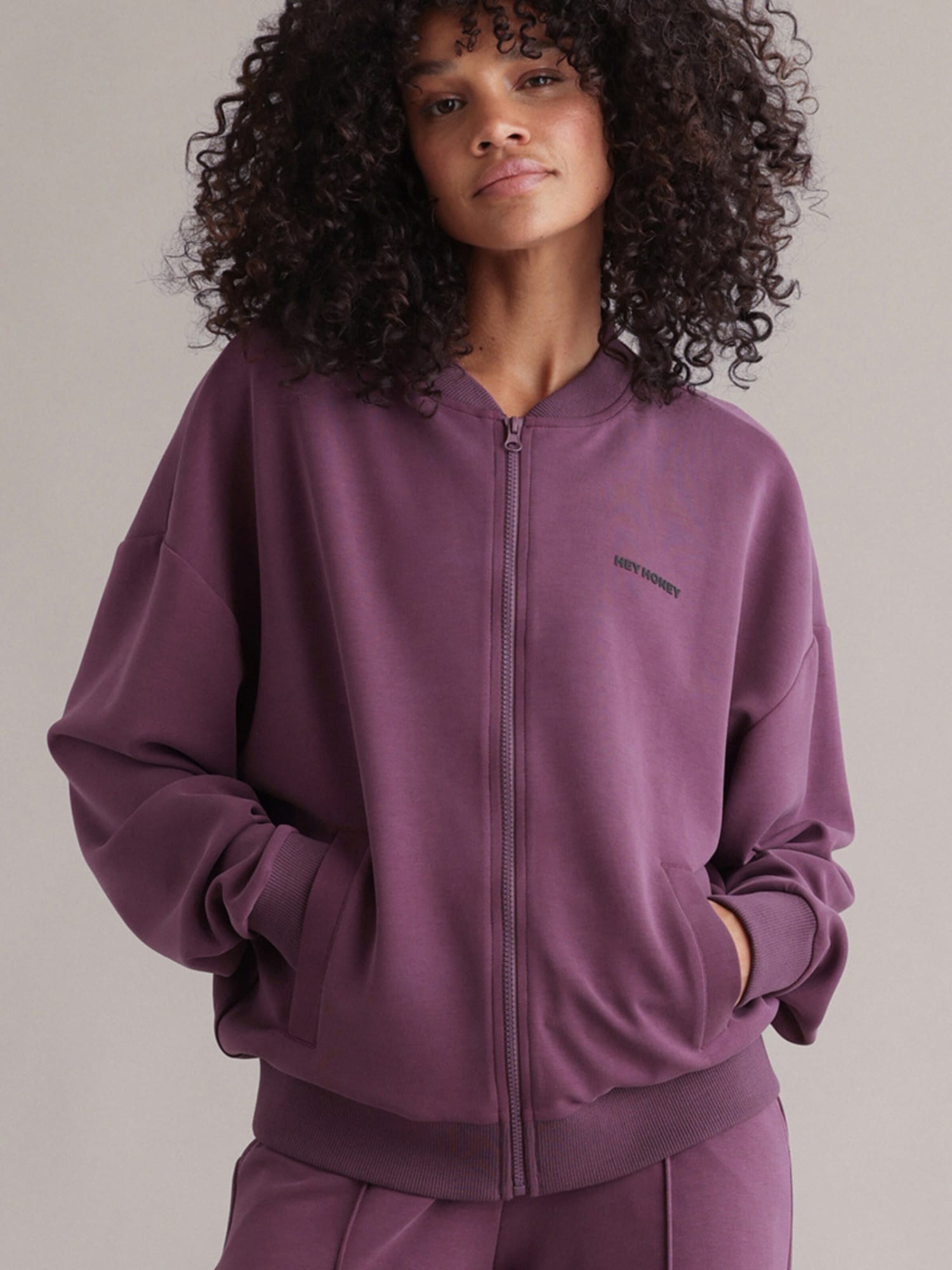Hey Honey Giacca sportiva 'Bomber'  prugna