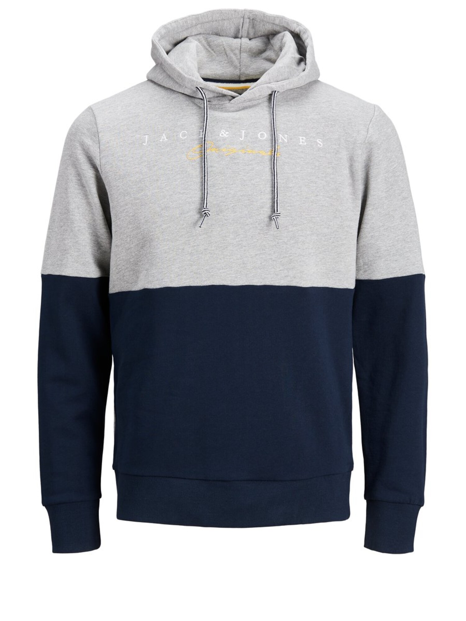 Jack & Jones Junior Megztinis be užsegimo  margai pilka / nakties mėlyna / balta