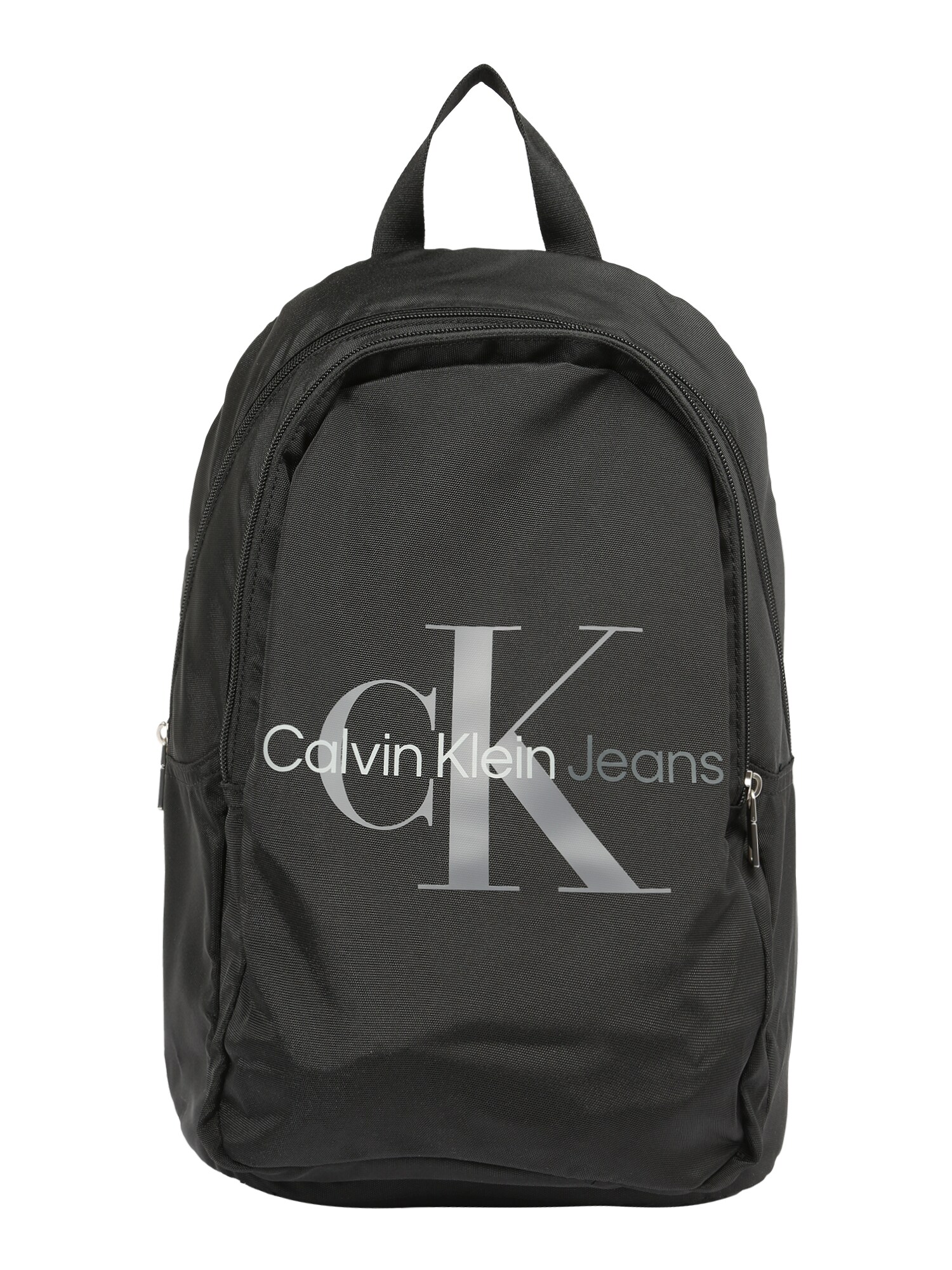 Calvin Klein Jeans Mugursoma melns / sudrabs / balts