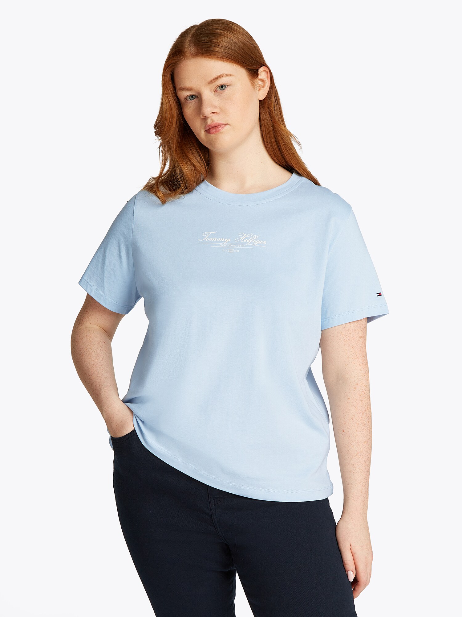 Tommy Hilfiger Curve Póló  világoskék / piros / fekete / fehér termék 2. képe