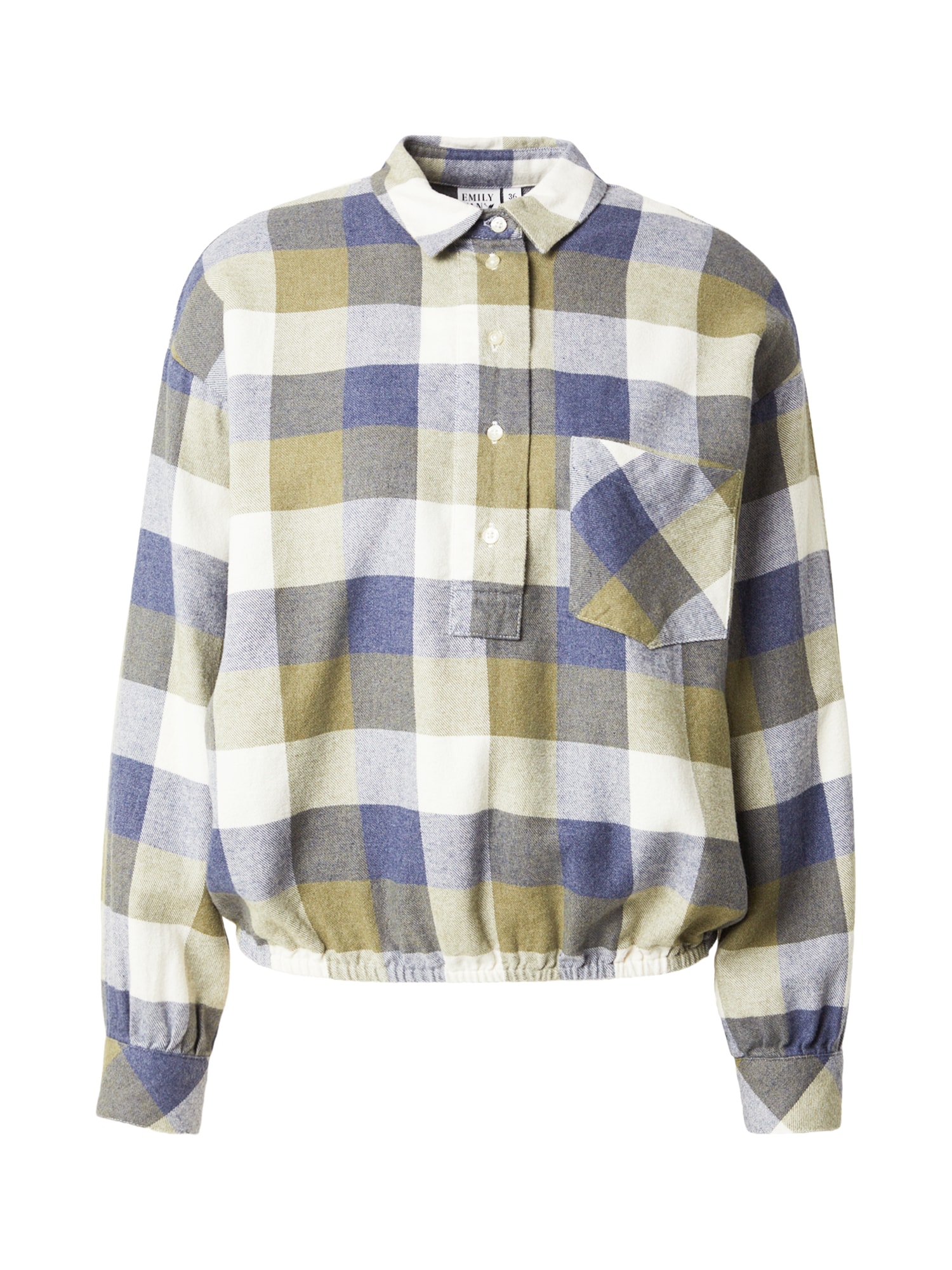 Emily Van Den Bergh Blusa azul moteado / oliva / offwhite