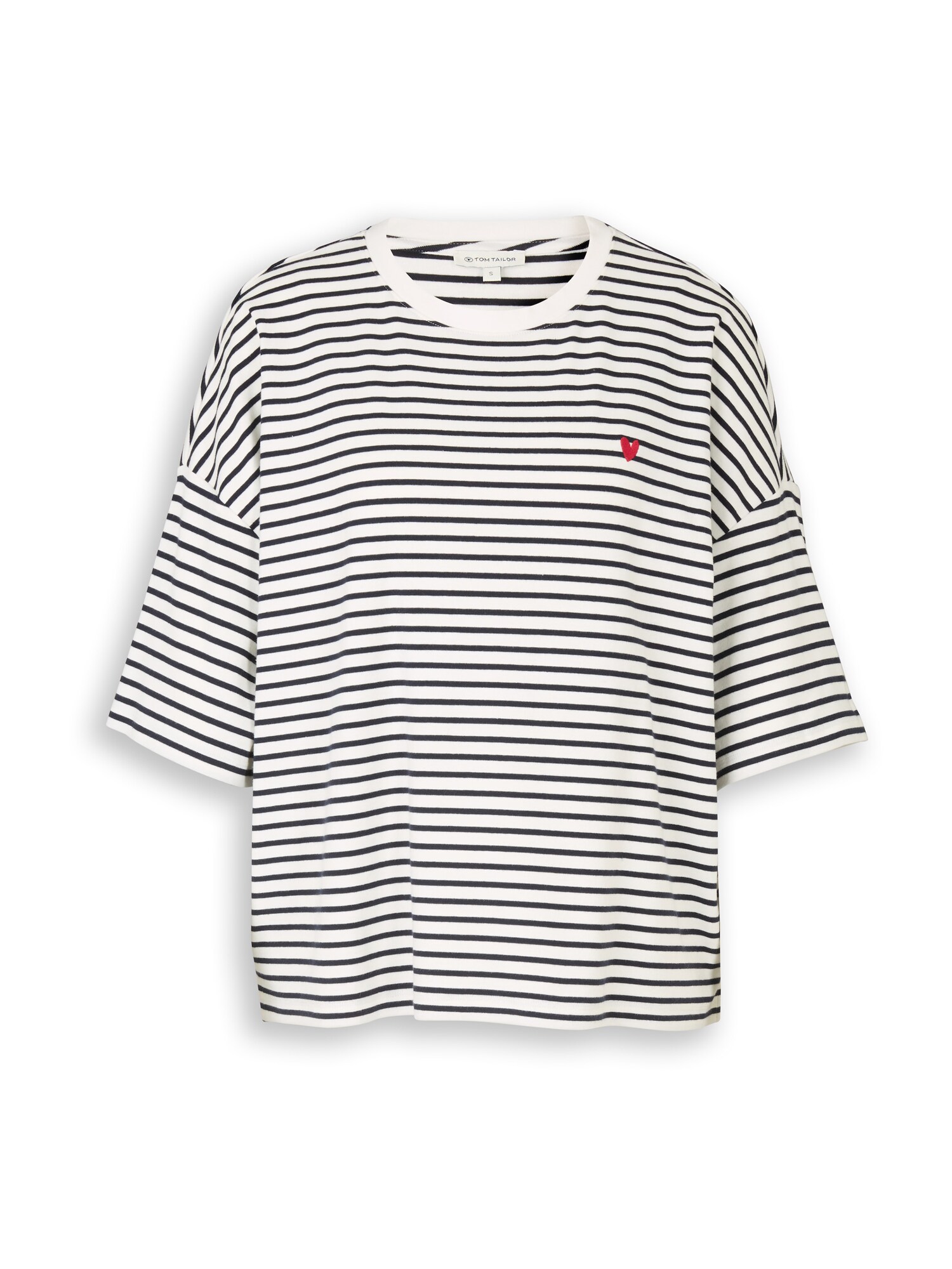 TOM TAILOR Tricou  negru / alb murdar