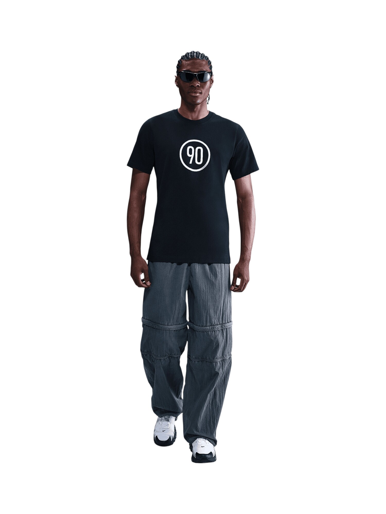 NIKE Tricou funcțional Total 90  negru / alb