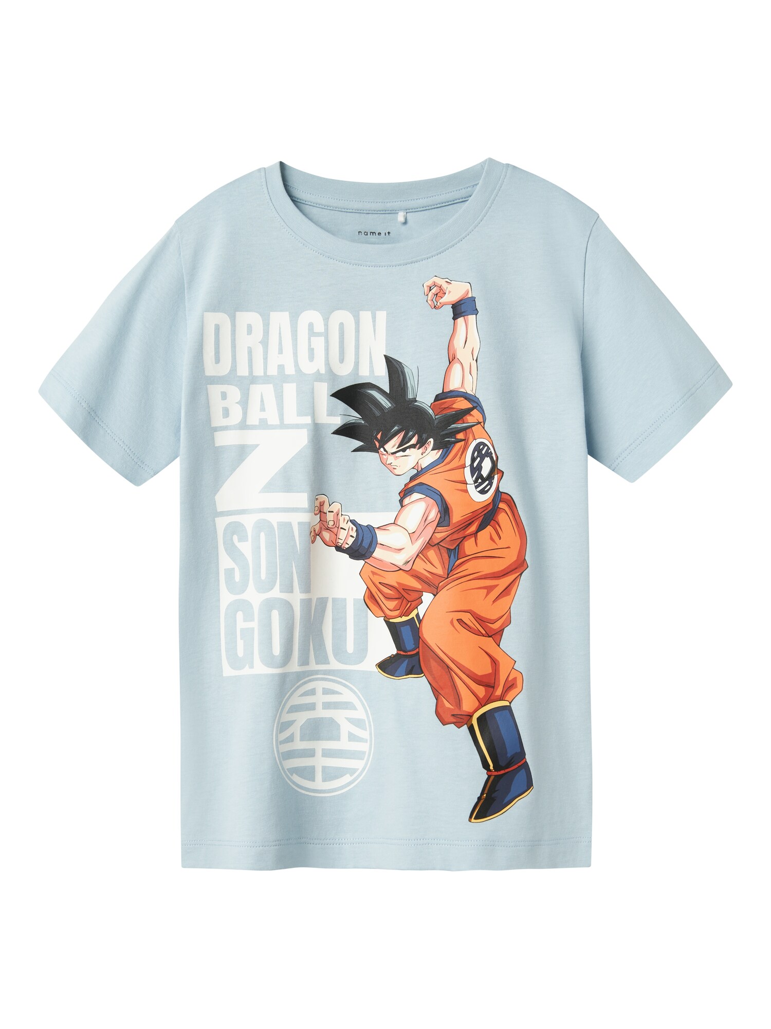NAME IT Póló 'NKMFRITZ DRAGONBALL'  pasztellkék / homár / fekete / fehér akciós termékkép 1