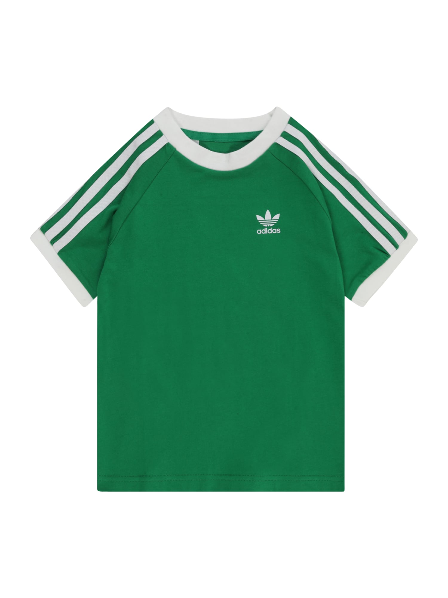 ADIDAS ORIGINALS Marškinėliai 'Adicolor 3-Stripes' žalia / balta