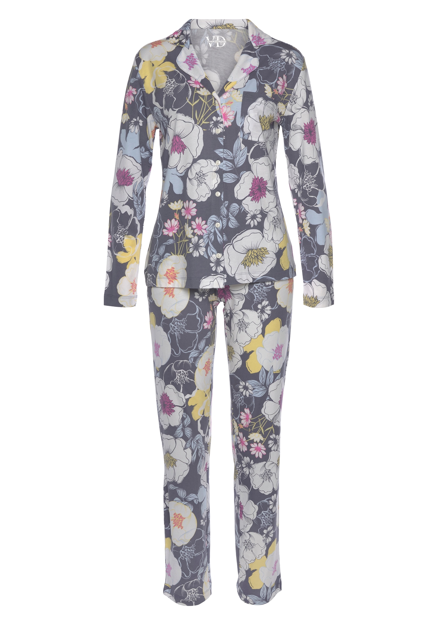 VIVANCE Pijama  bleumarin / mai multe culori