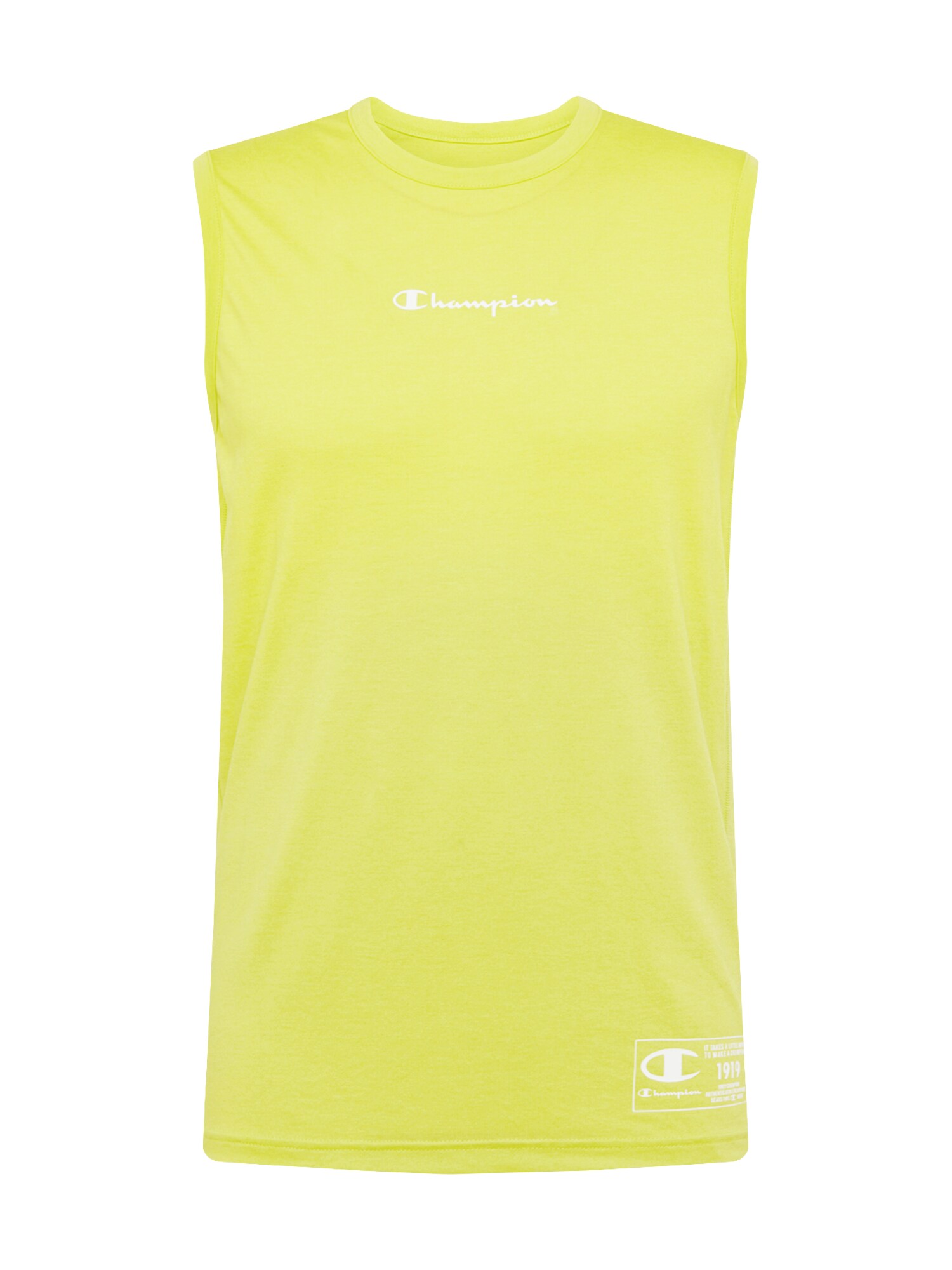 Champion Authentic Athletic Apparel Marškinėliai  neoninė geltona / balta