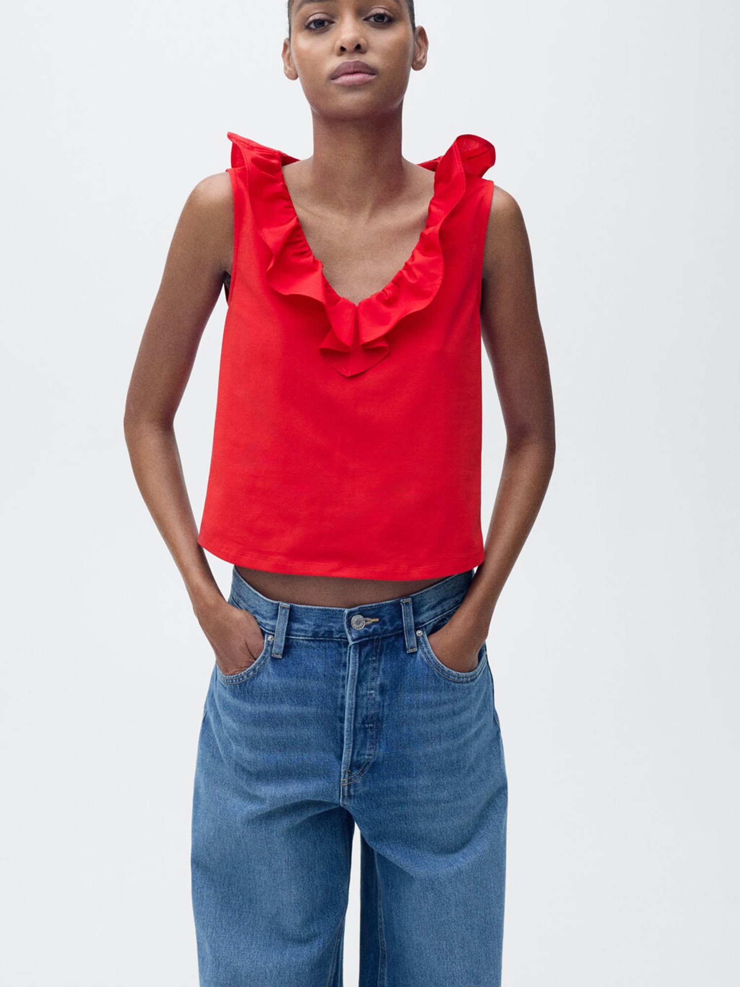 MANGO Top  piros termék 2. képe