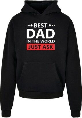 Merchcode Sweatshirt ‘Fathers Day – Best dad, just ask’ Bloedrood / Zwart / Wit