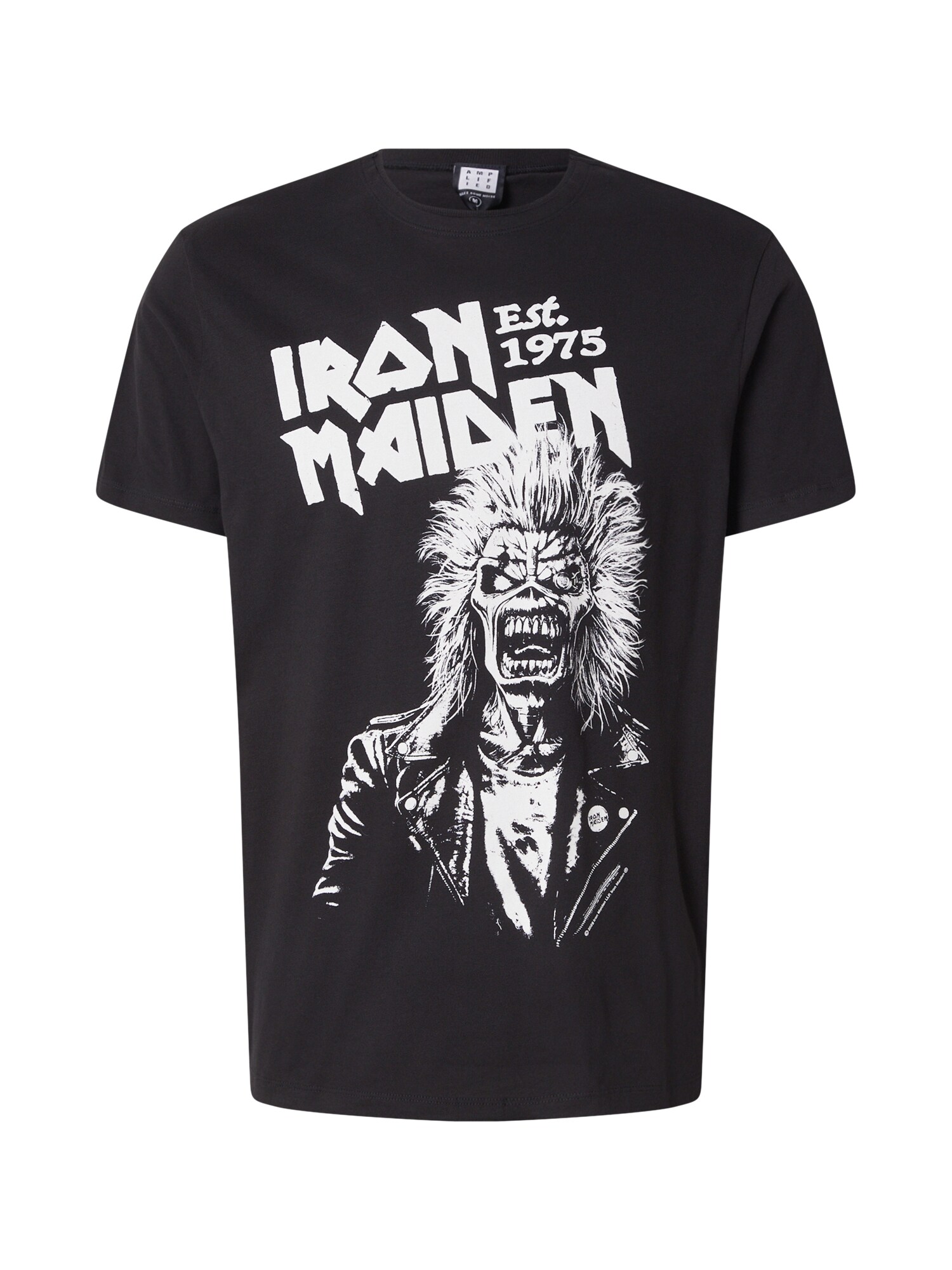 AMPLIFIED Maglietta 'IRON MAIDEN 50TH EDDIE ONE COLOUR 1975'  nero / bianco
